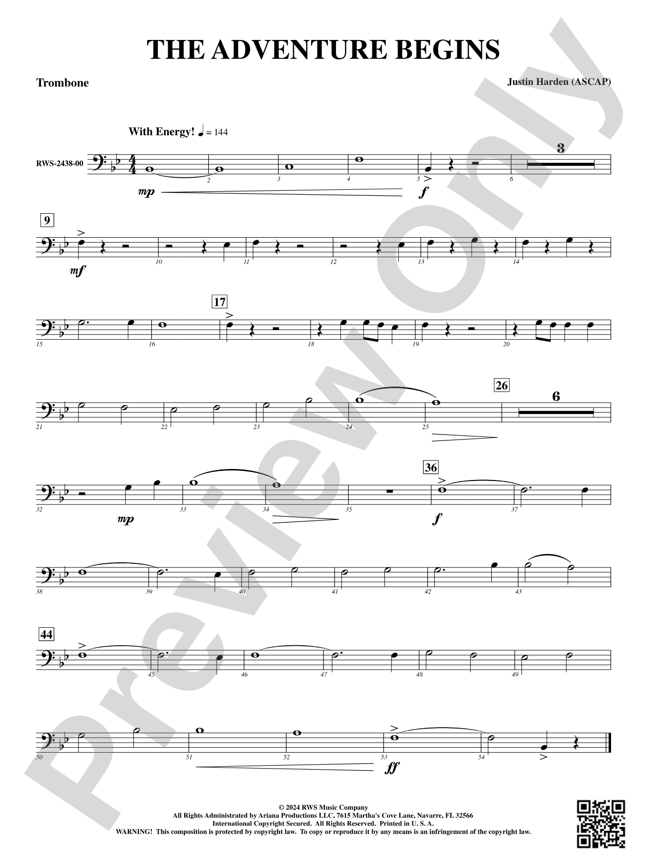 The Adventure Begins: 1st Trombone