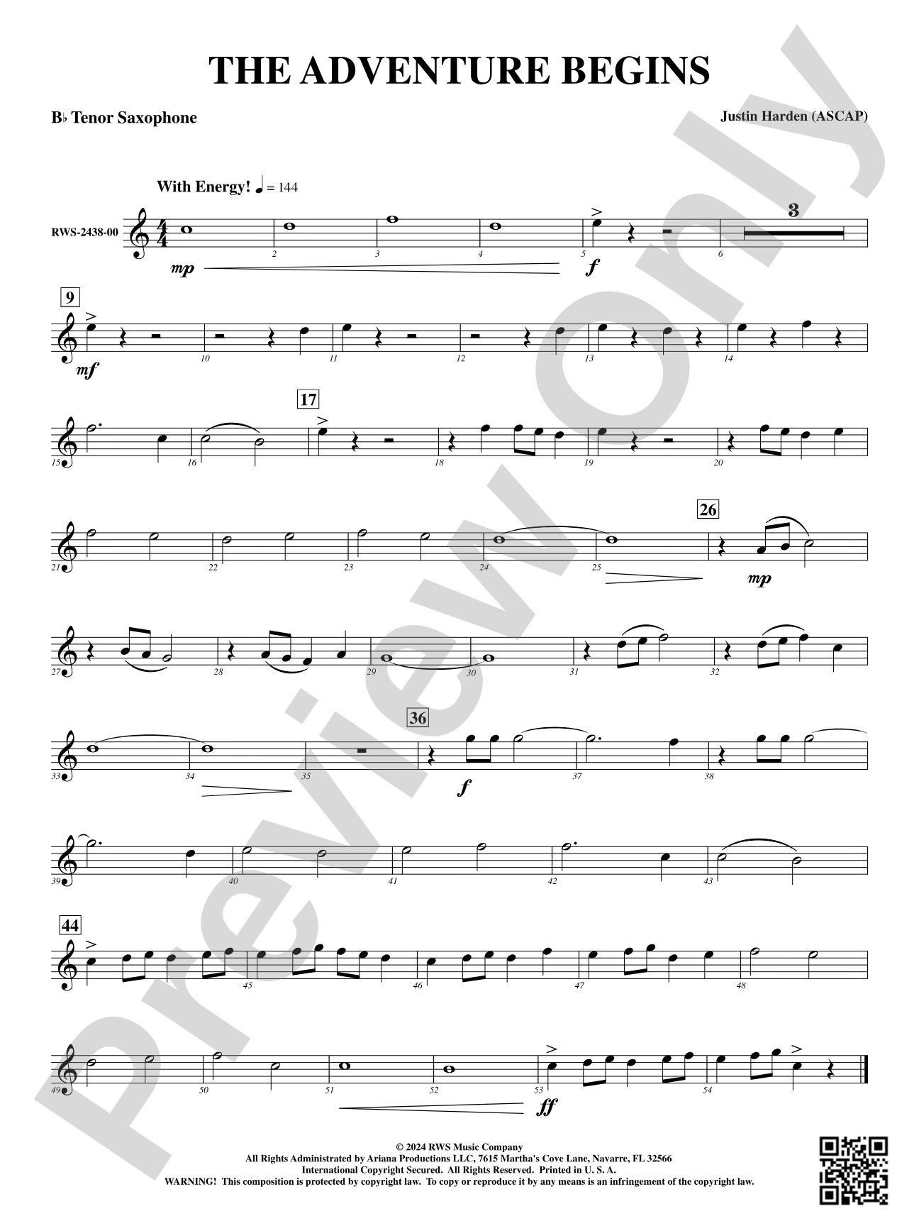 The Adventure Begins: B-flat Tenor Saxophone