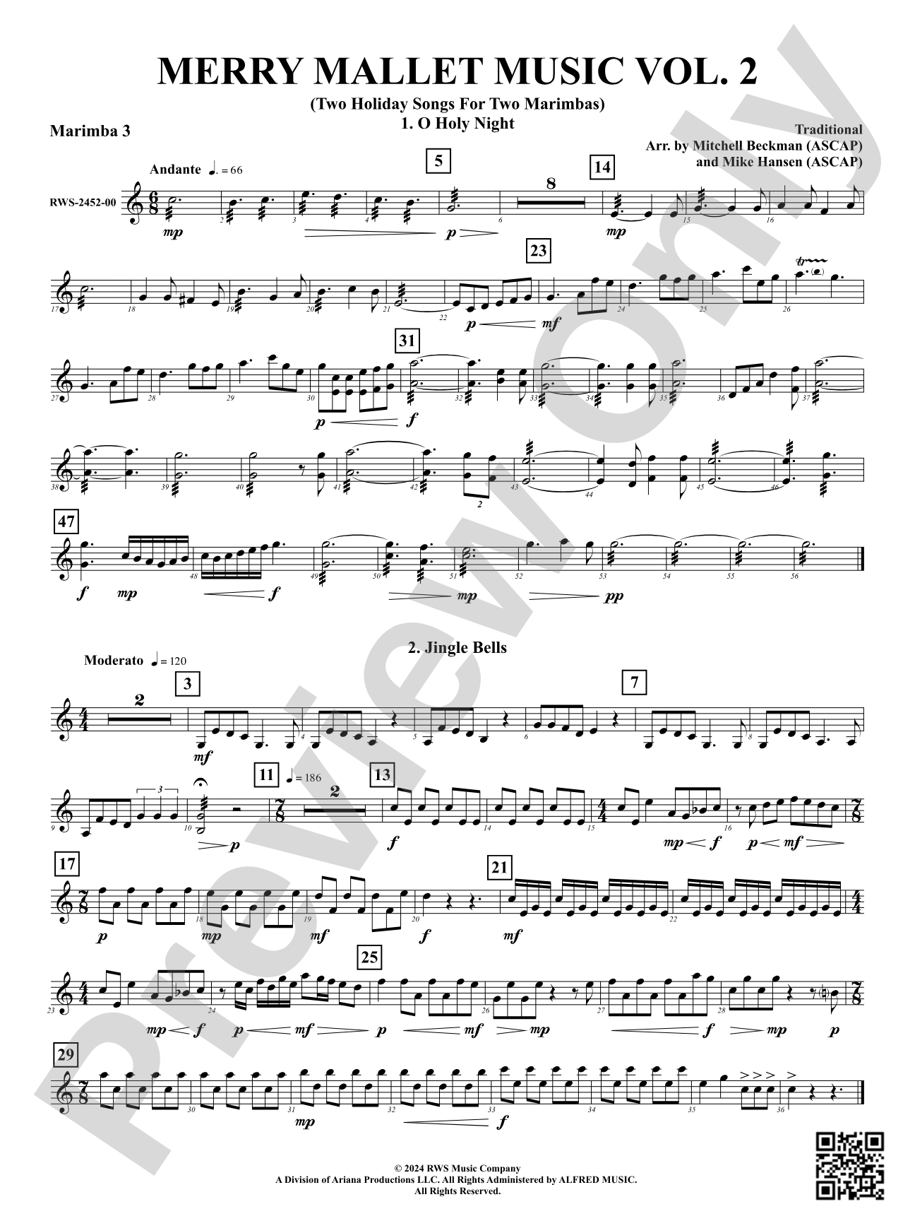 Merry Mallet Music Vol. 2 (Two Holiday Songs For Two Marimbas): 3rd Mallet Percussion