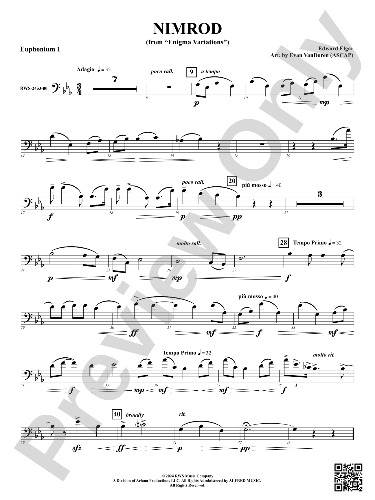 Nimrod (from "Enigma Variations"): Baritone B.C.