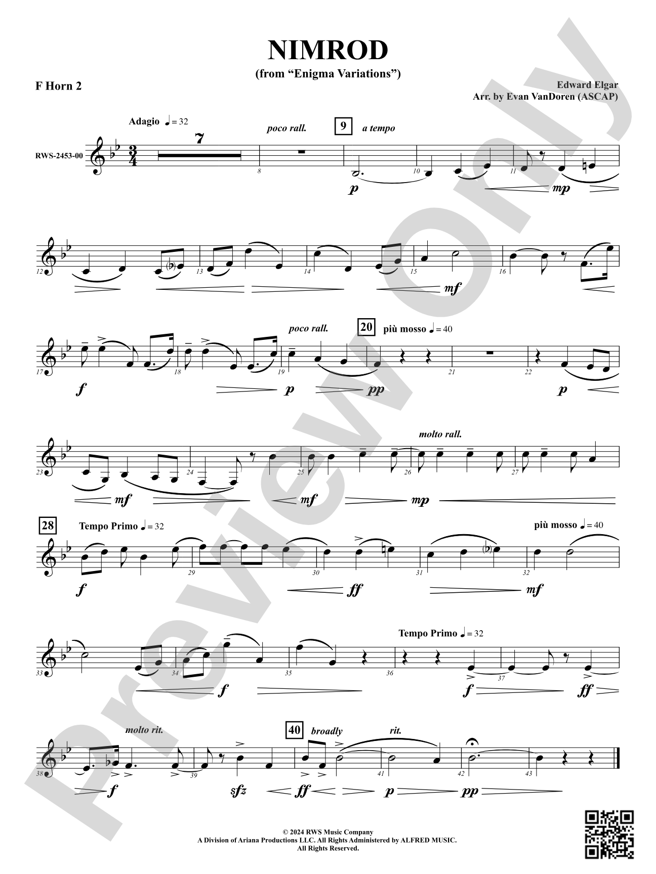 Nimrod (from "Enigma Variations"): 2nd F Horn