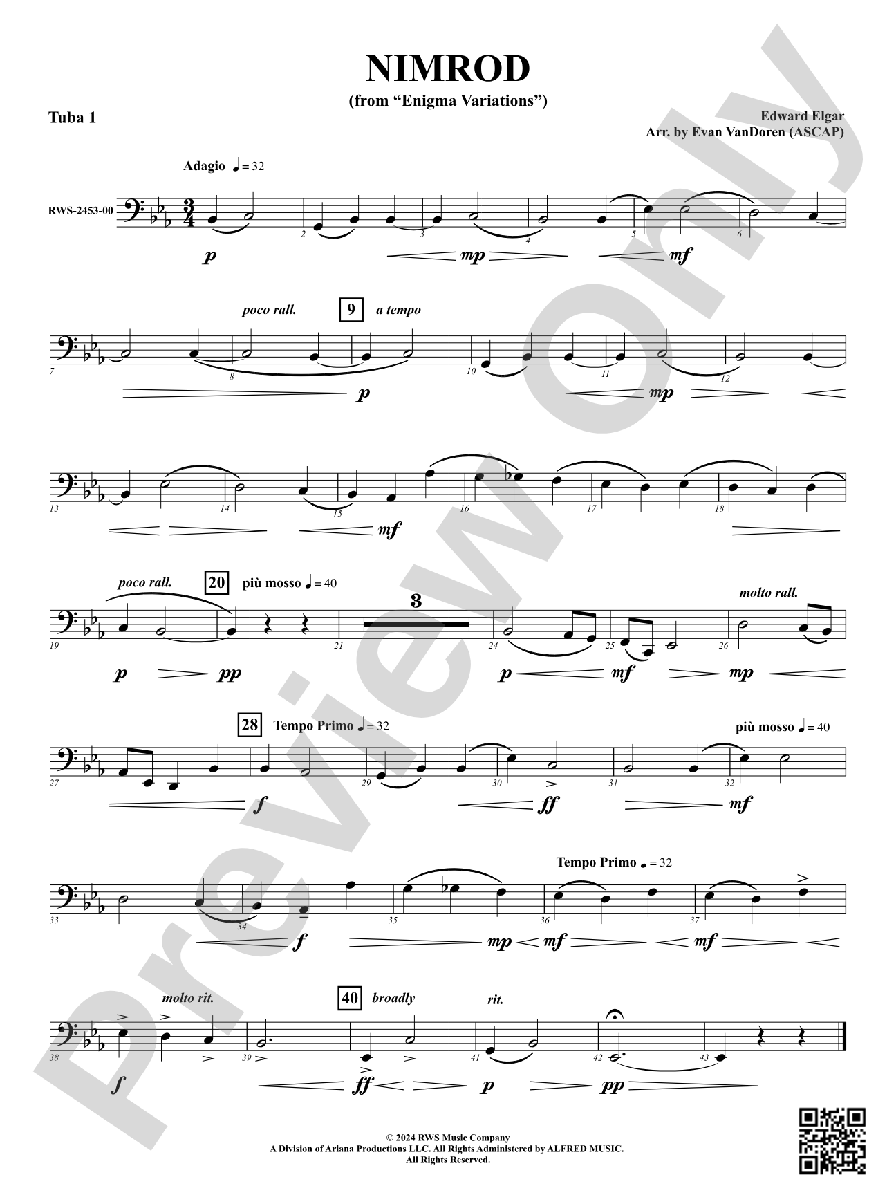 Nimrod (from "Enigma Variations"): Tuba