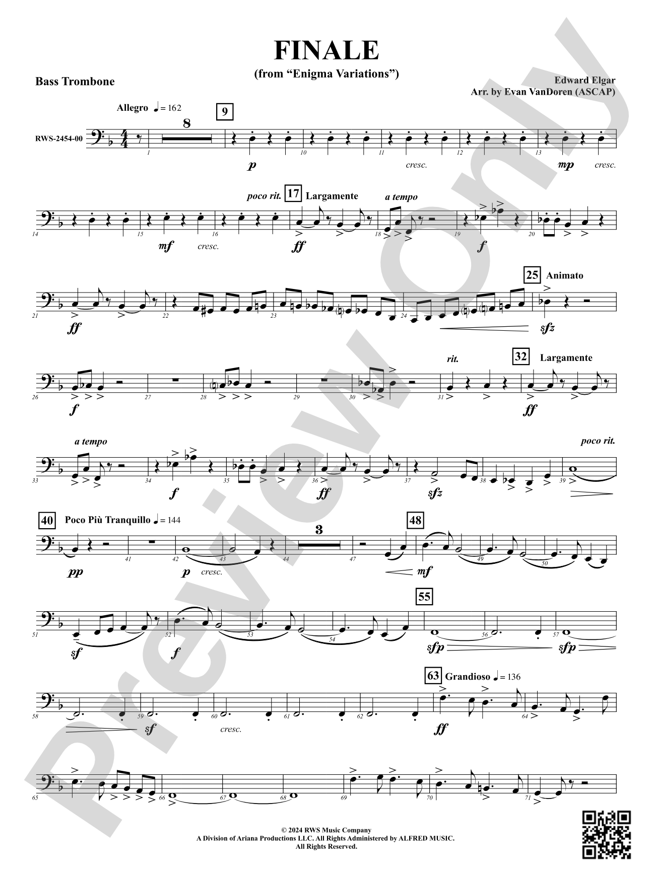Finale (from "Enigma Variations"): Bass Trombone