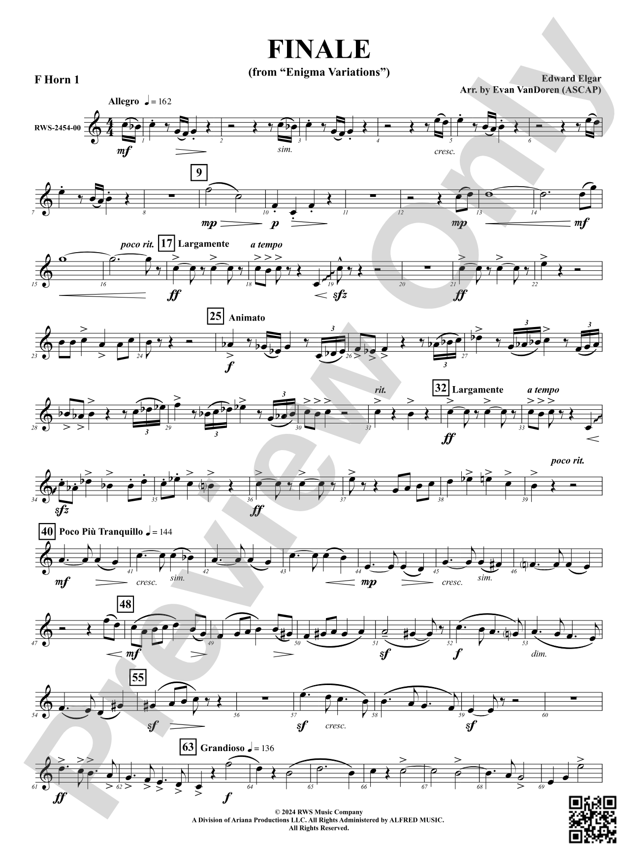 Finale (from "Enigma Variations"): 1st F Horn
