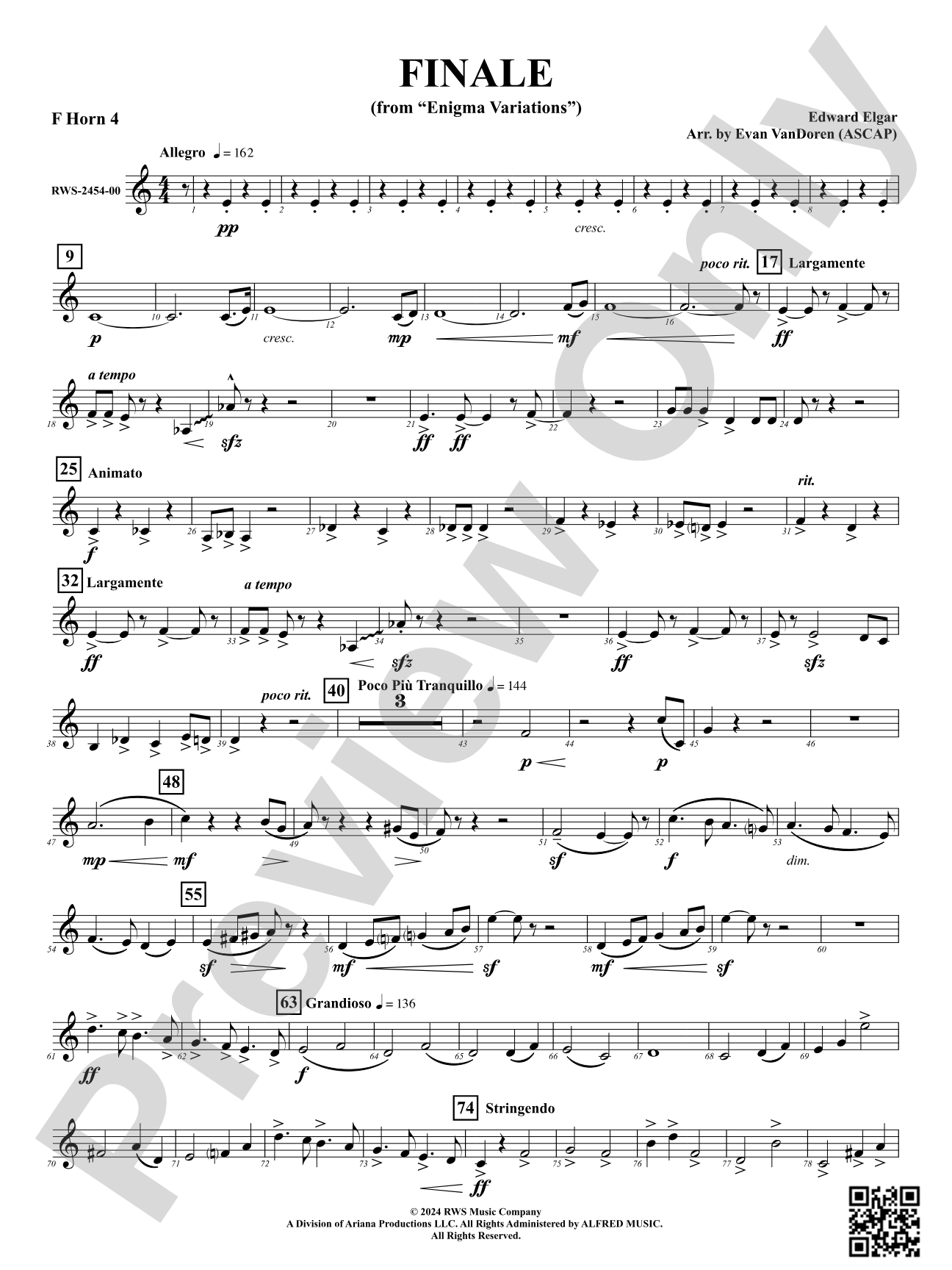 Finale (from "Enigma Variations"): 4th F Horn