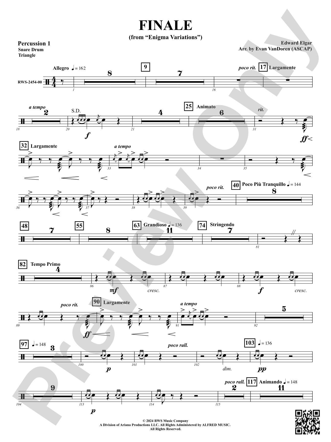 Finale (from "Enigma Variations"): 1st Percussion