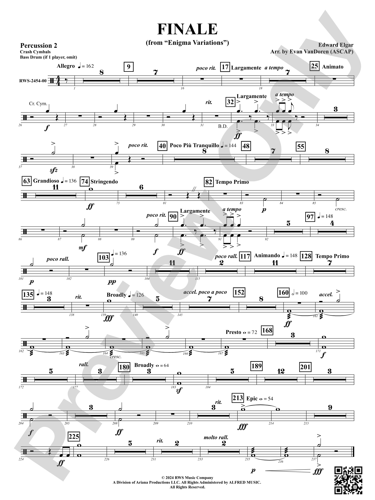 Finale (from "Enigma Variations"): 2nd Percussion