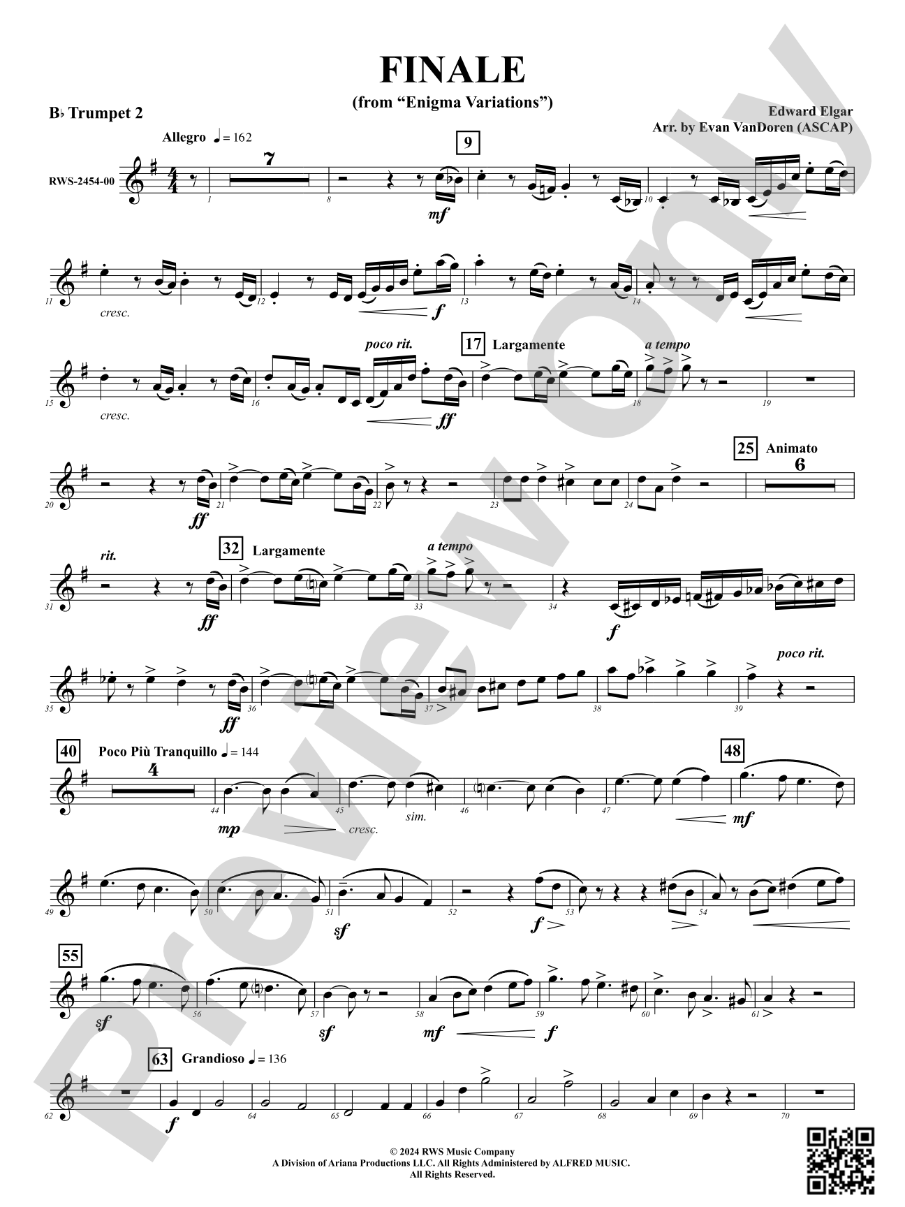 Finale (from "Enigma Variations"): 2nd B-flat Trumpet
