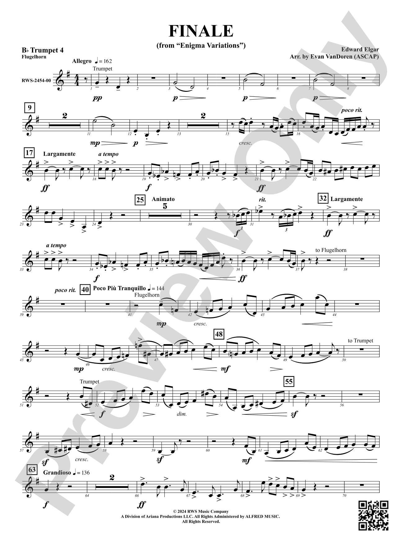 Finale (from "Enigma Variations"): 4th B-flat Trumpet