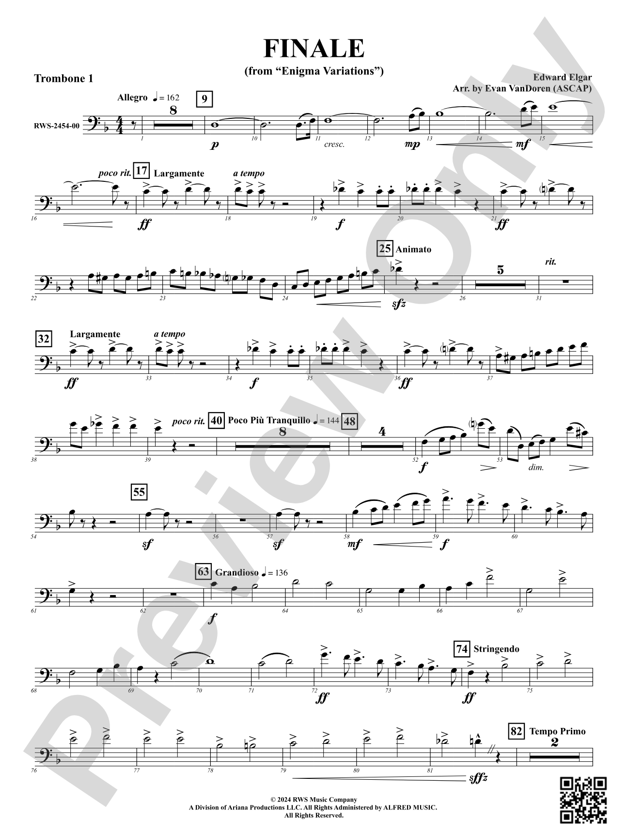 Finale (from "Enigma Variations"): 1st Trombone