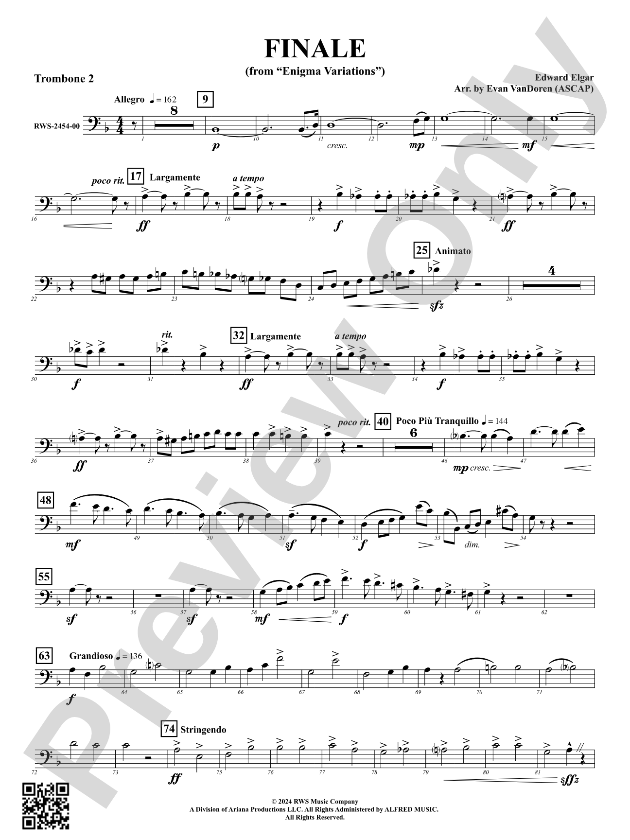 Finale (from "Enigma Variations"): 2nd Trombone