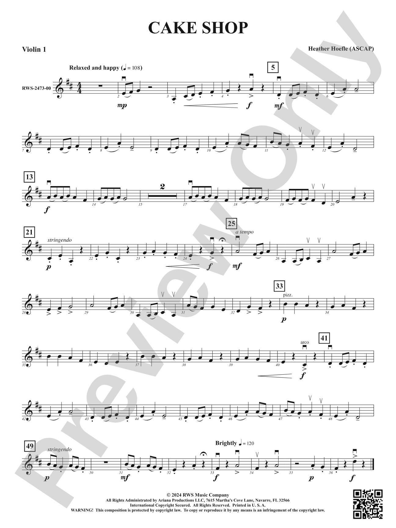 Cake Shop: 1st Violin