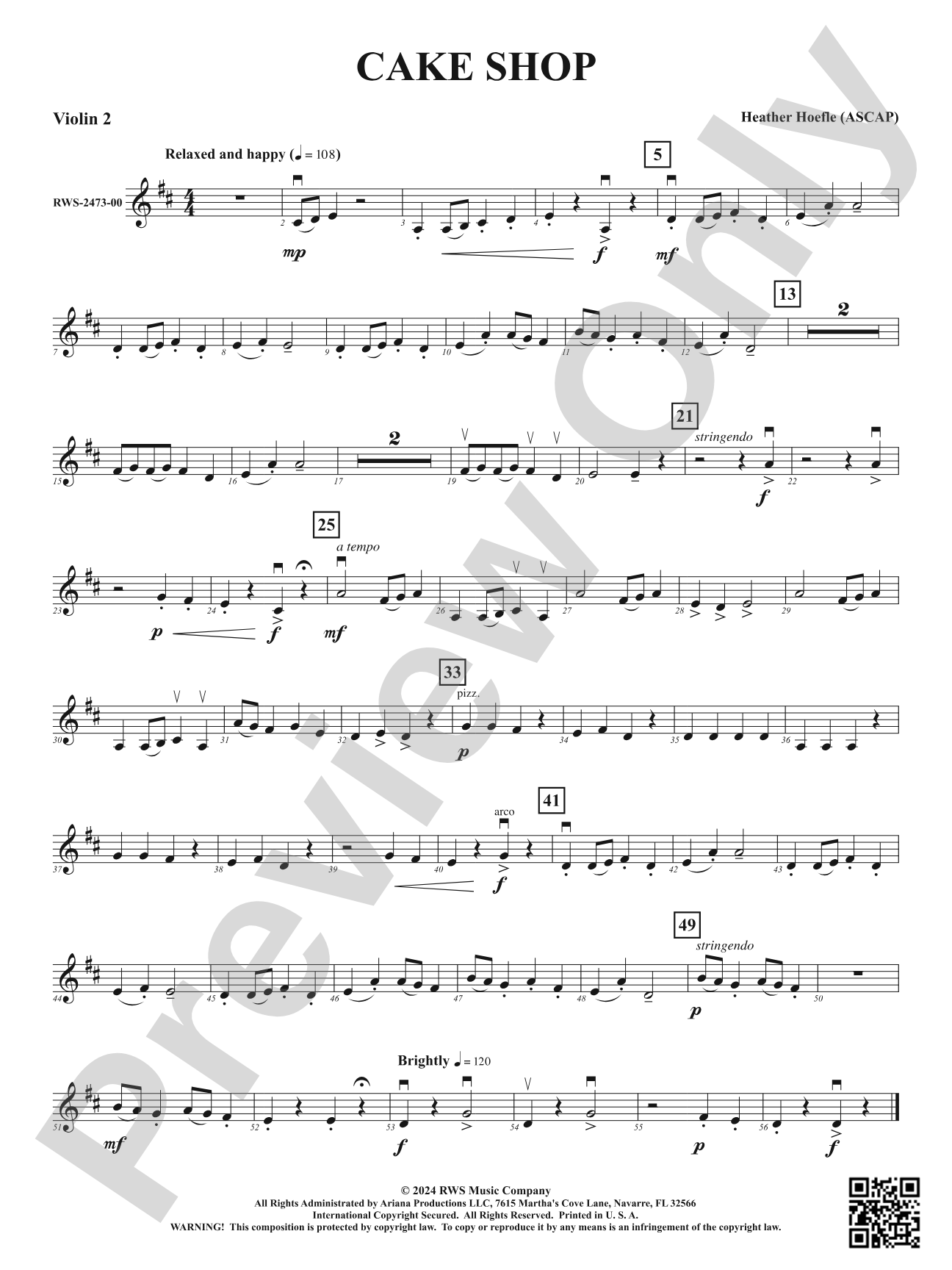 Cake Shop: 2nd Violin