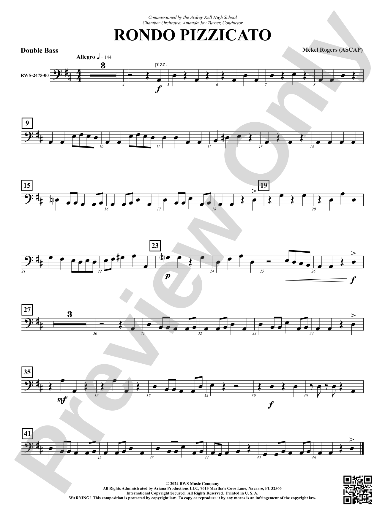 Rondo Pizzicato: String Bass