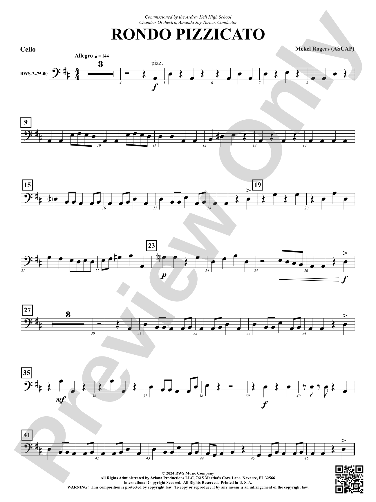 Rondo Pizzicato: Cello