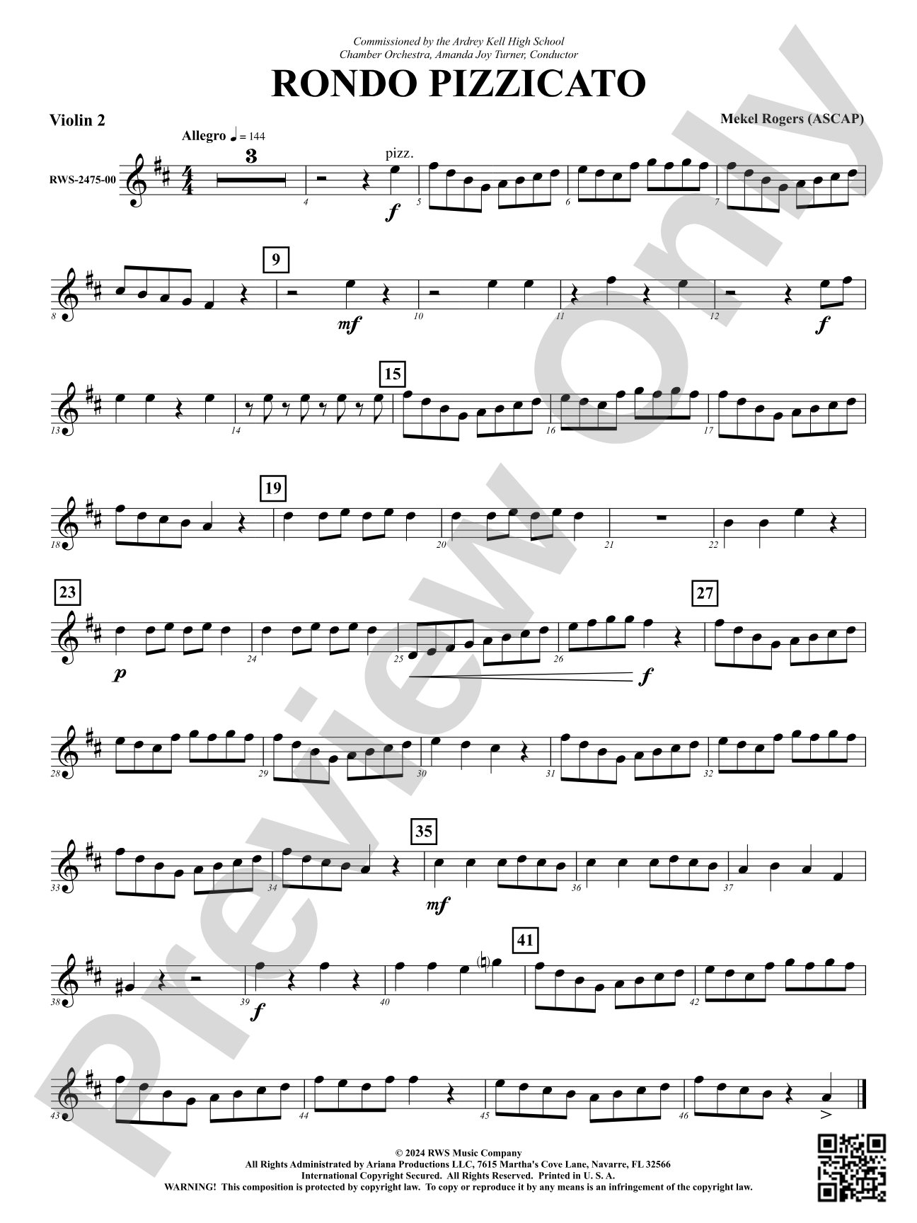 Rondo Pizzicato: 2nd Violin