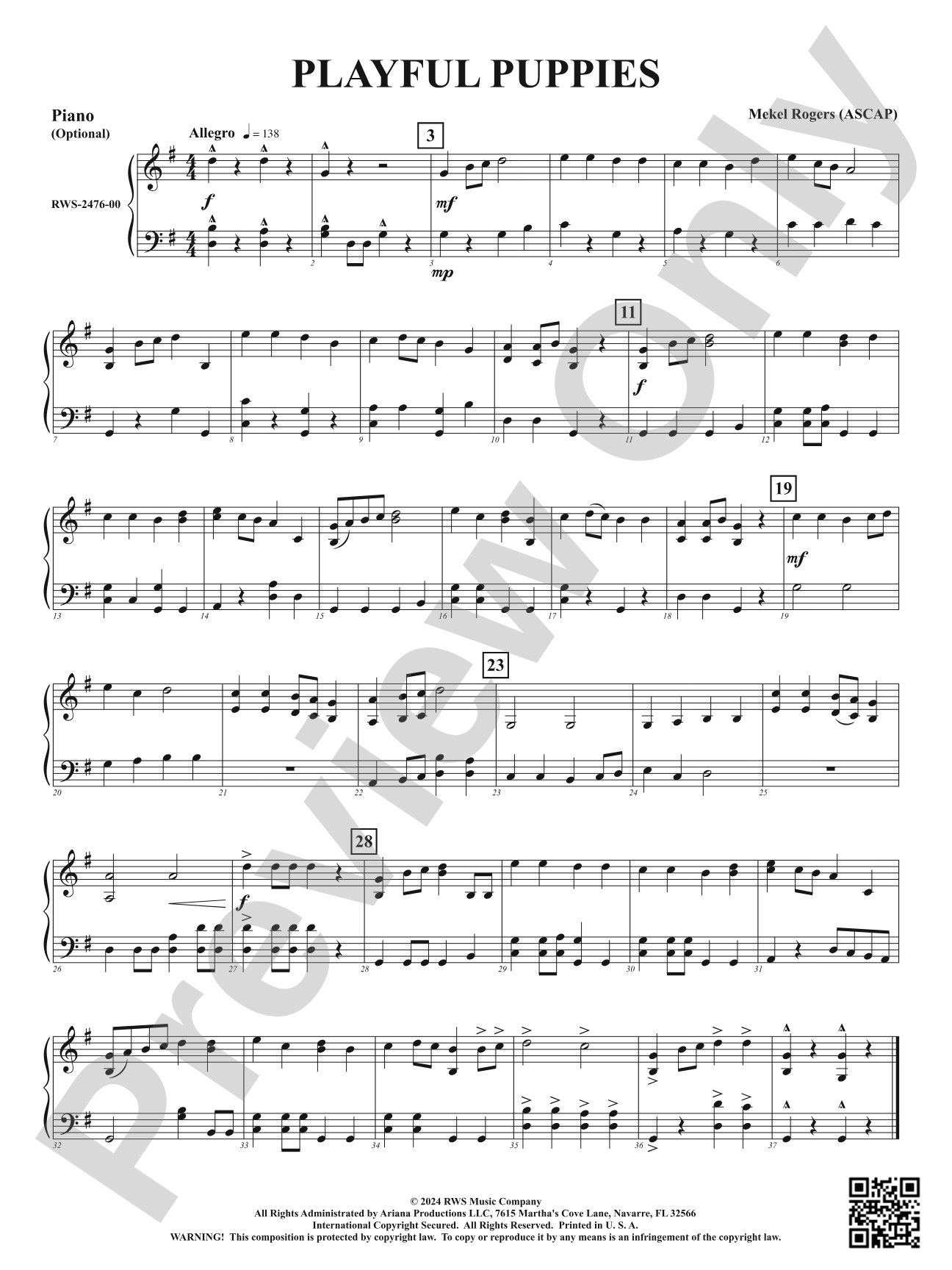 Playful Puppies: Piano Accompaniment