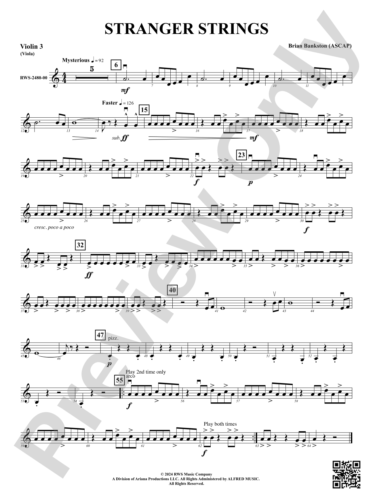 Stranger Strings: 3rd Violin (Viola [TC])