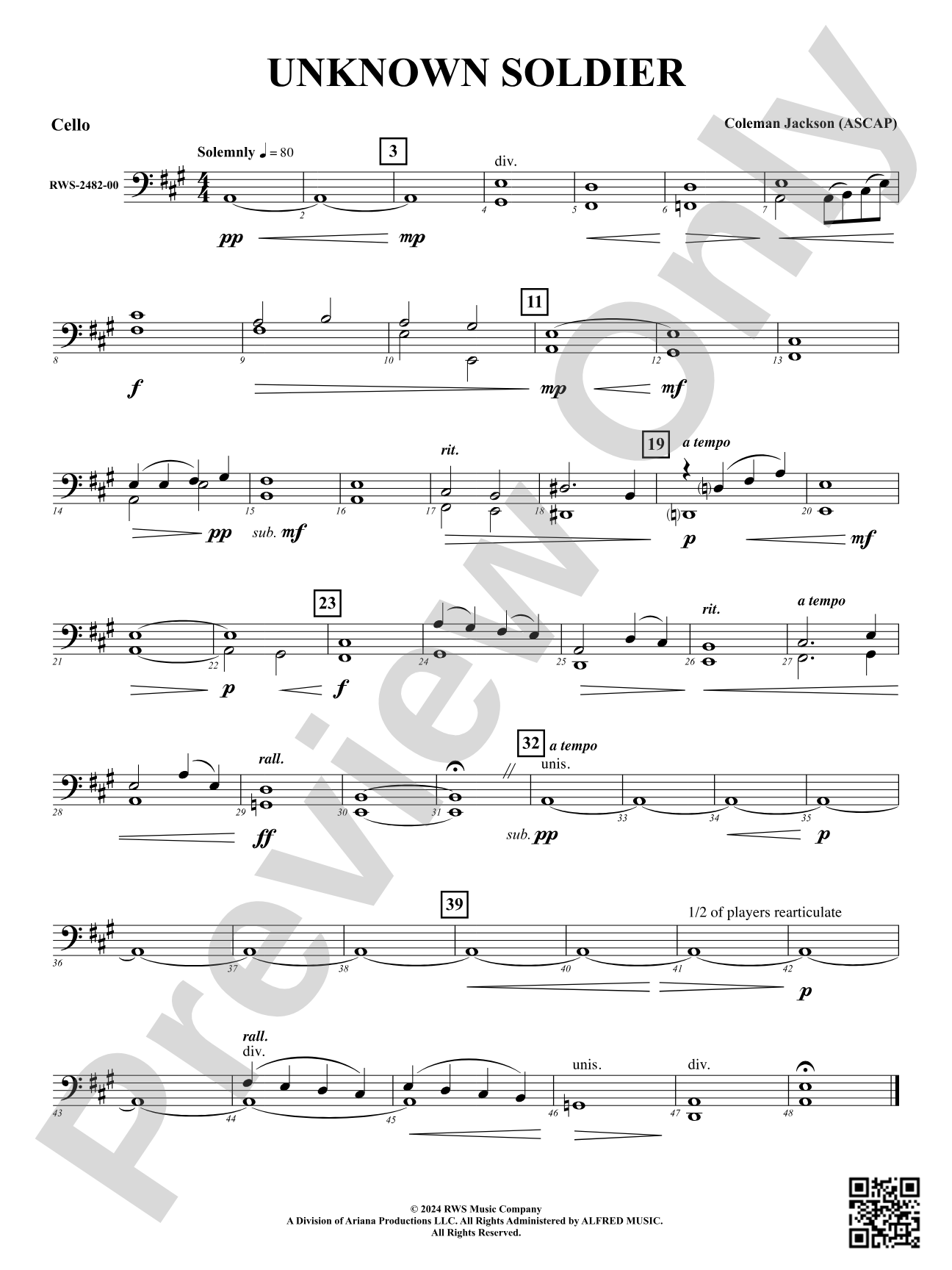 Unknown Soldier: Cello