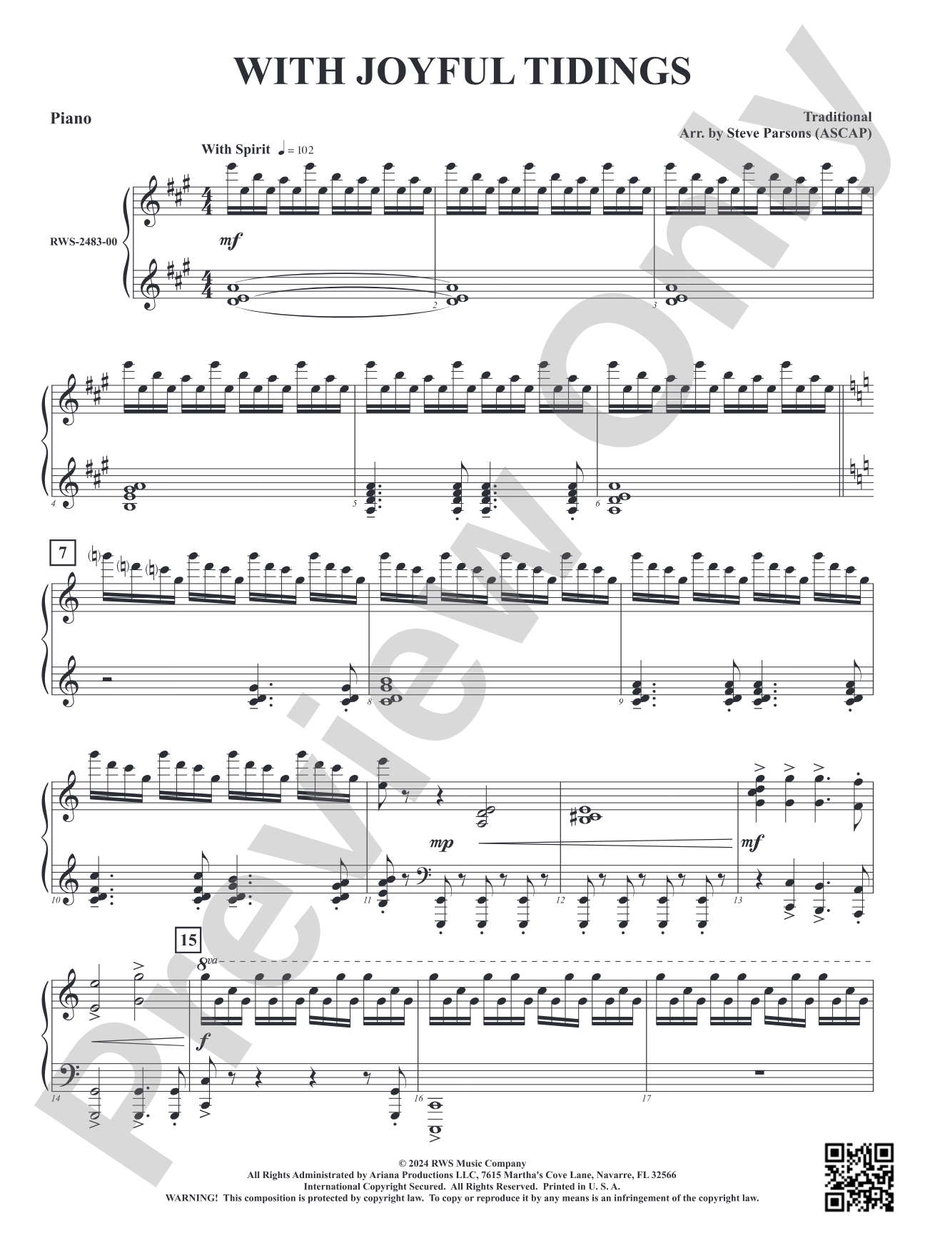 With Joyful Tidings: Piano Accompaniment