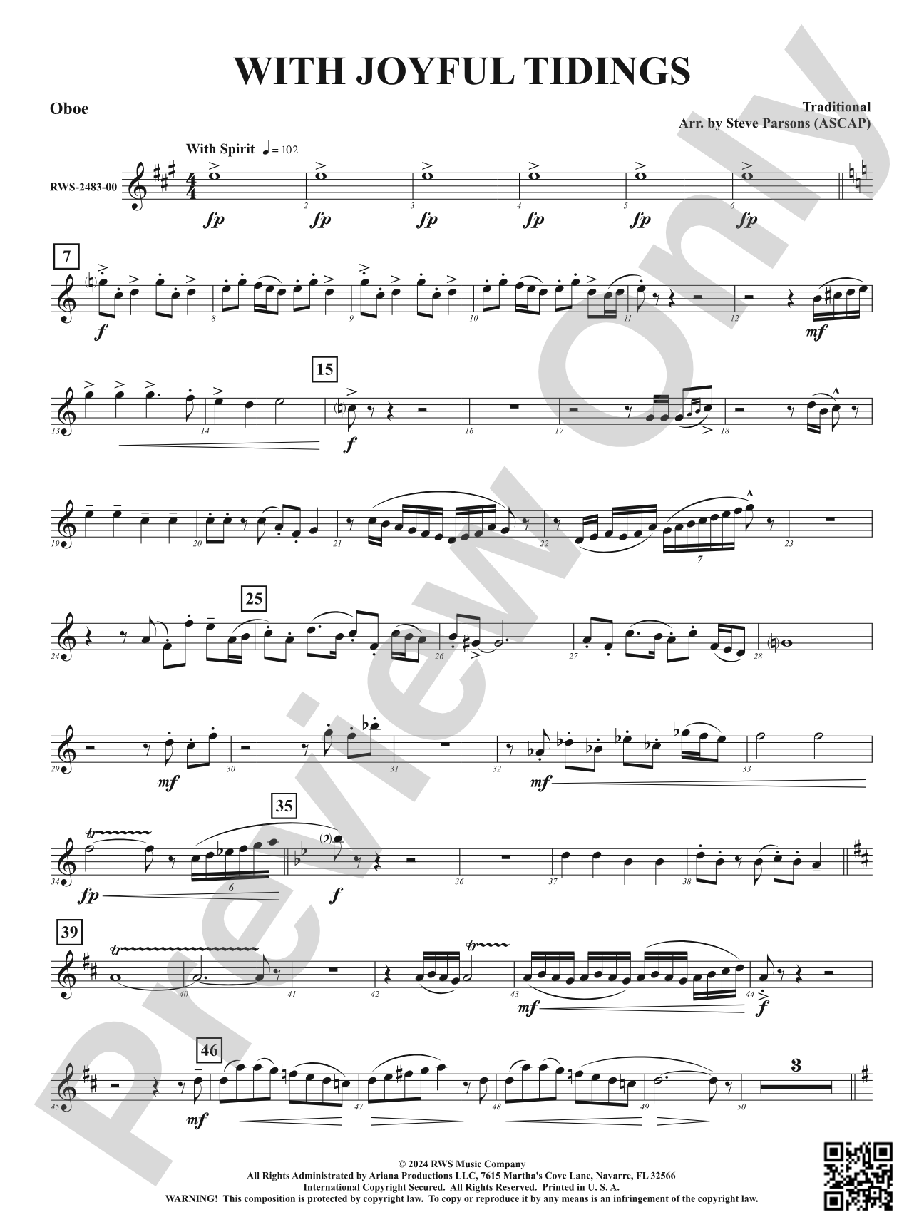 With Joyful Tidings: Oboe