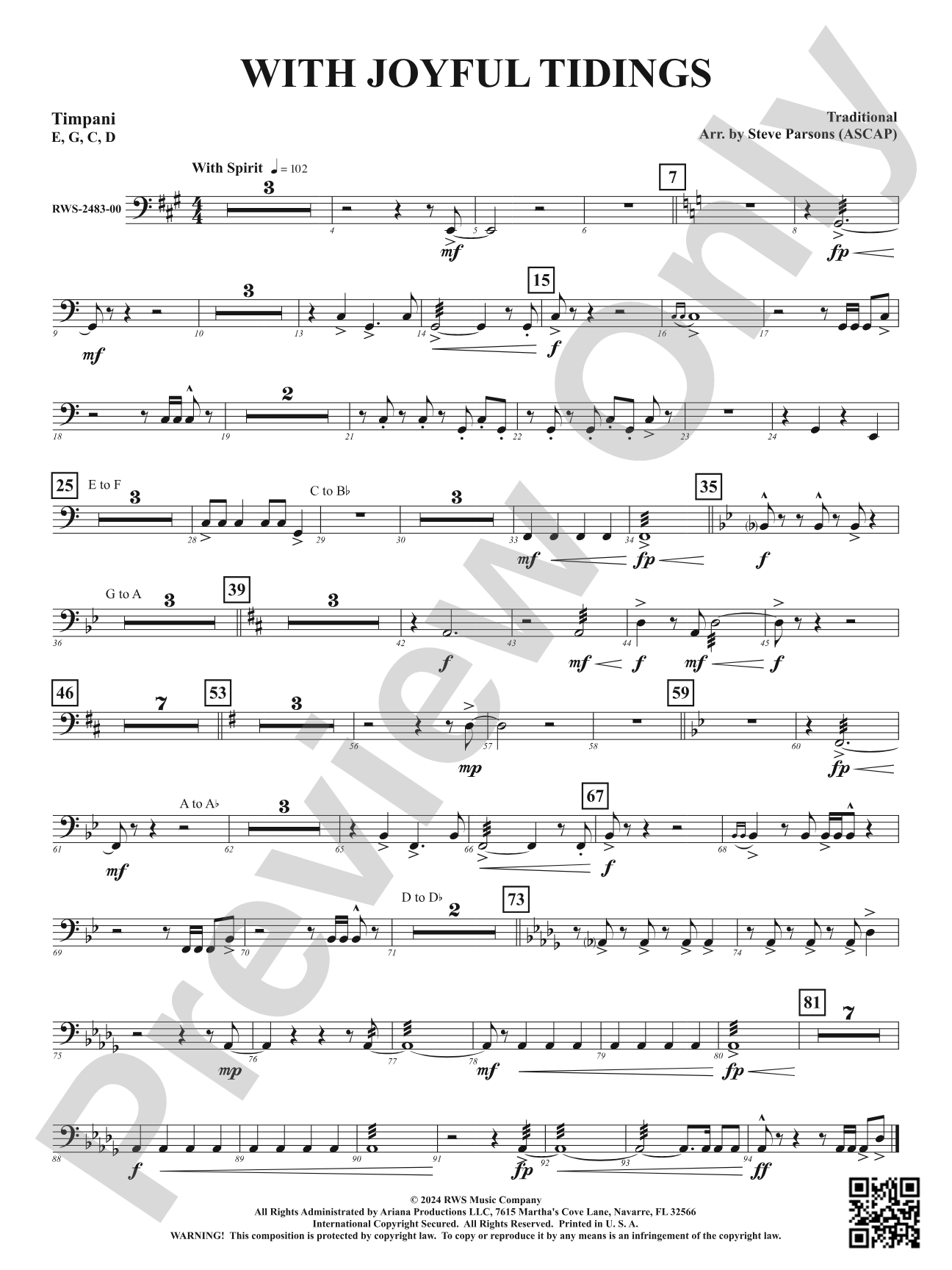With Joyful Tidings: Timpani