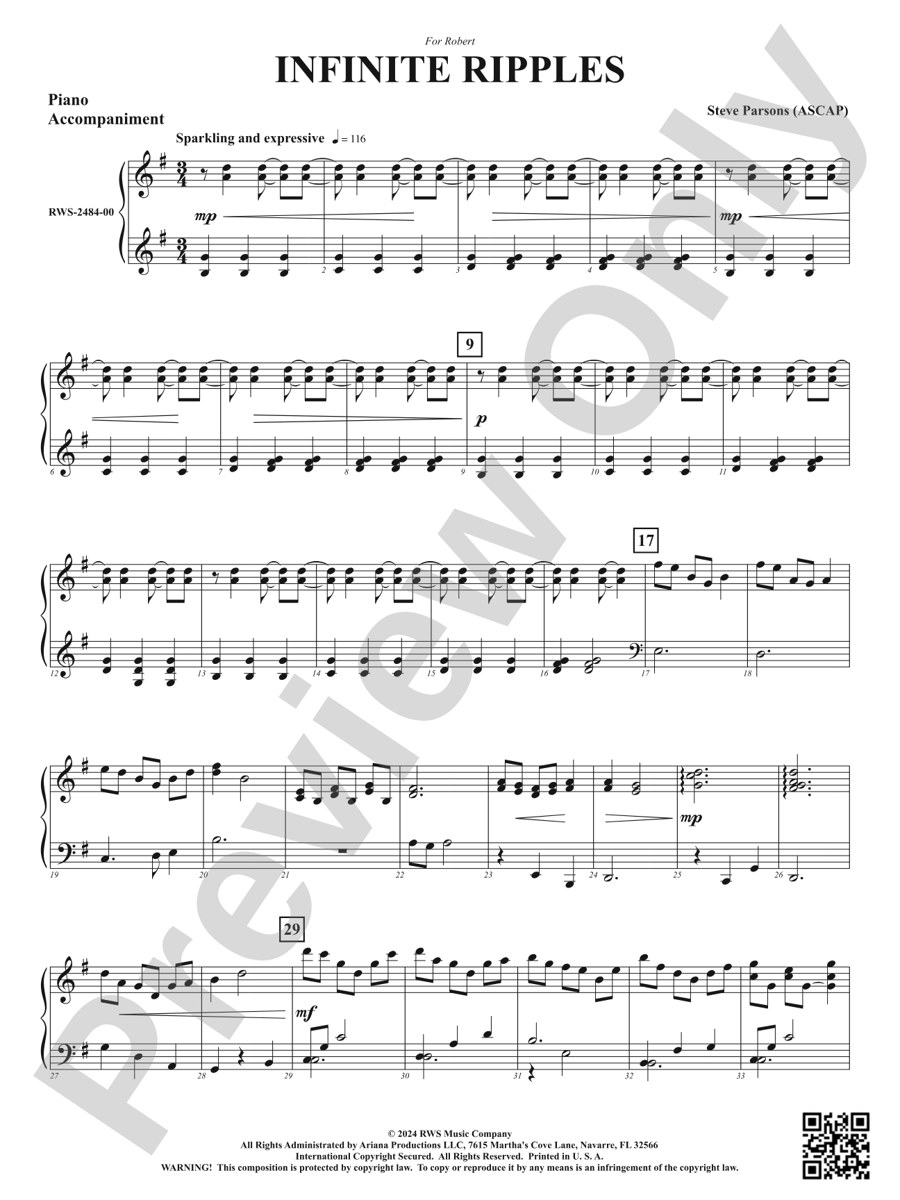 Infinite Ripples: Piano Accompaniment