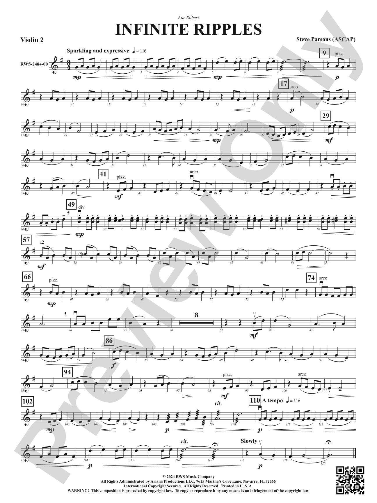 Infinite Ripples: 2nd Violin