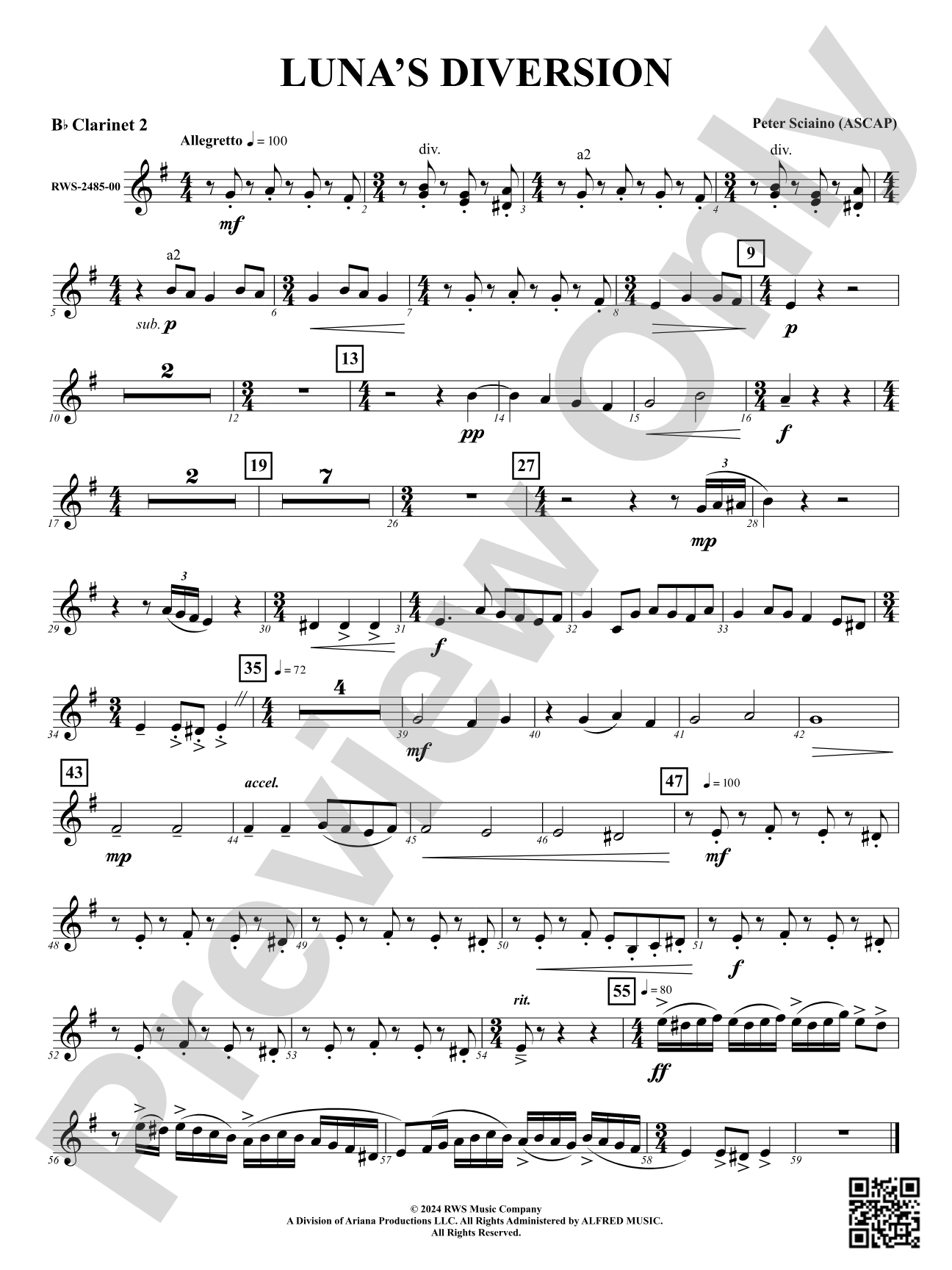 Luna's Diversion: 2nd B-flat Clarinet