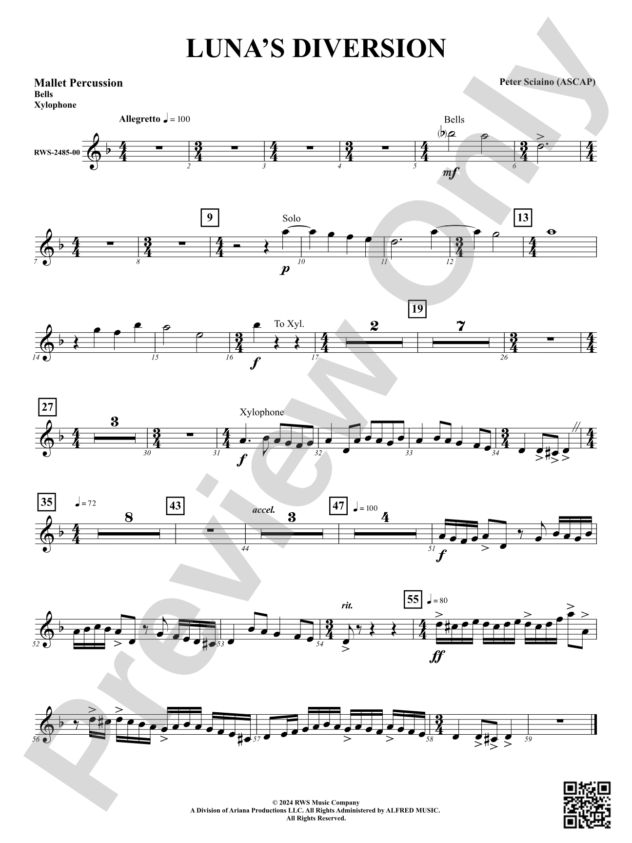 Luna's Diversion: 1st Mallet Percussion