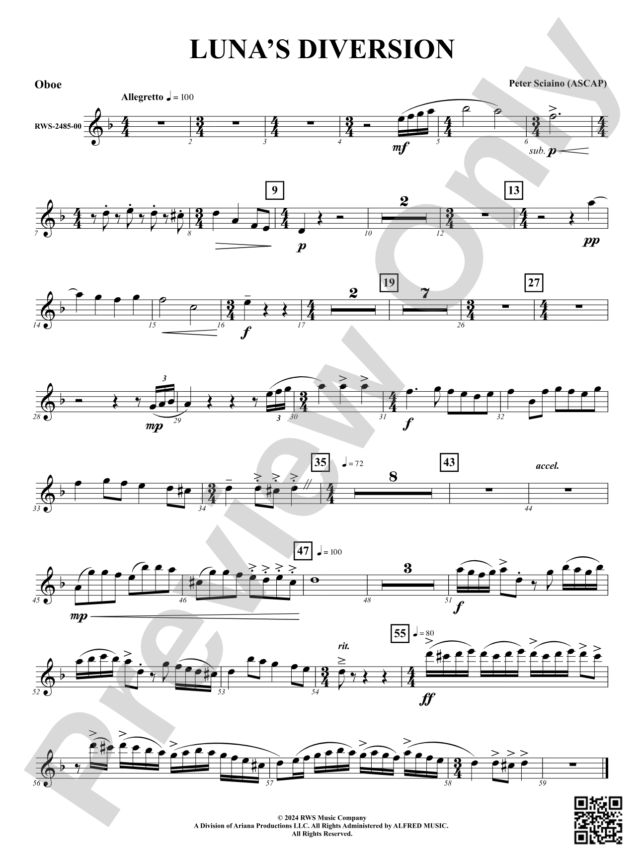Luna's Diversion: Oboe