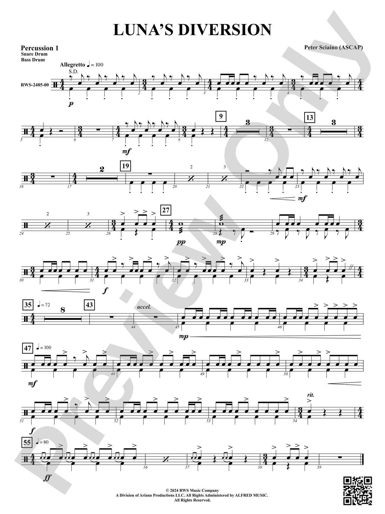 Luna's Diversion: 1st Percussion