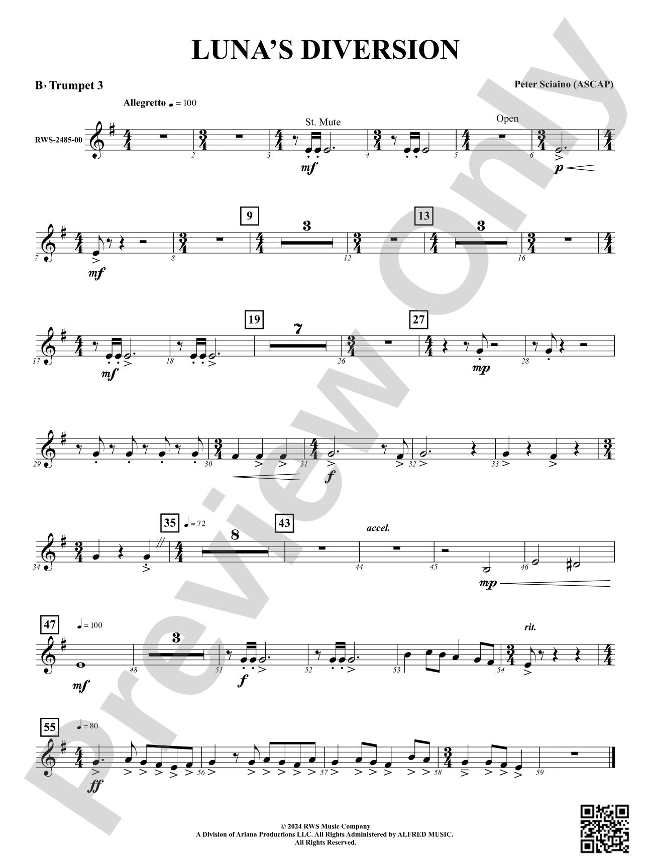 Luna's Diversion: 3rd B-flat Trumpet