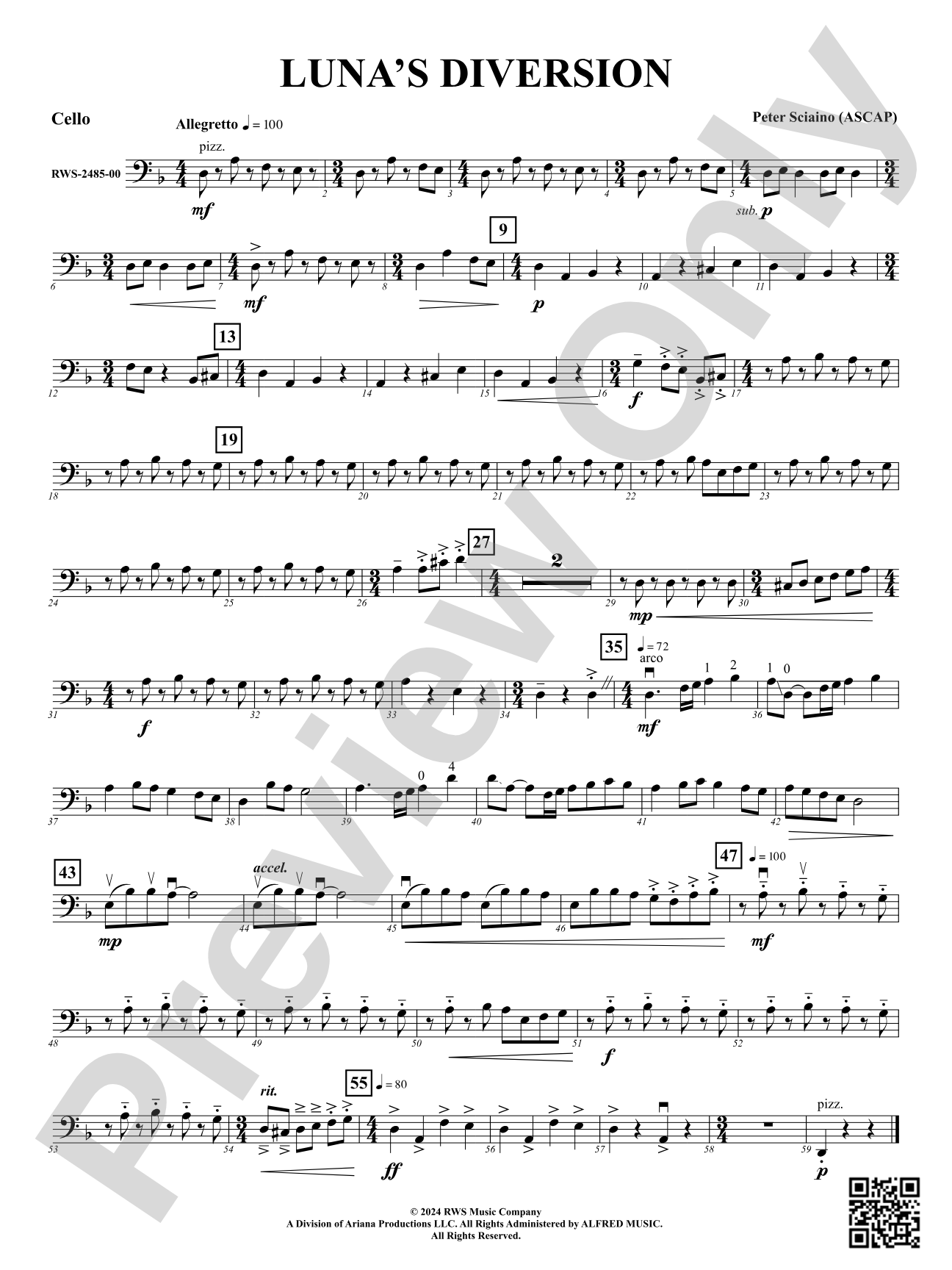 Luna's Diversion: Cello