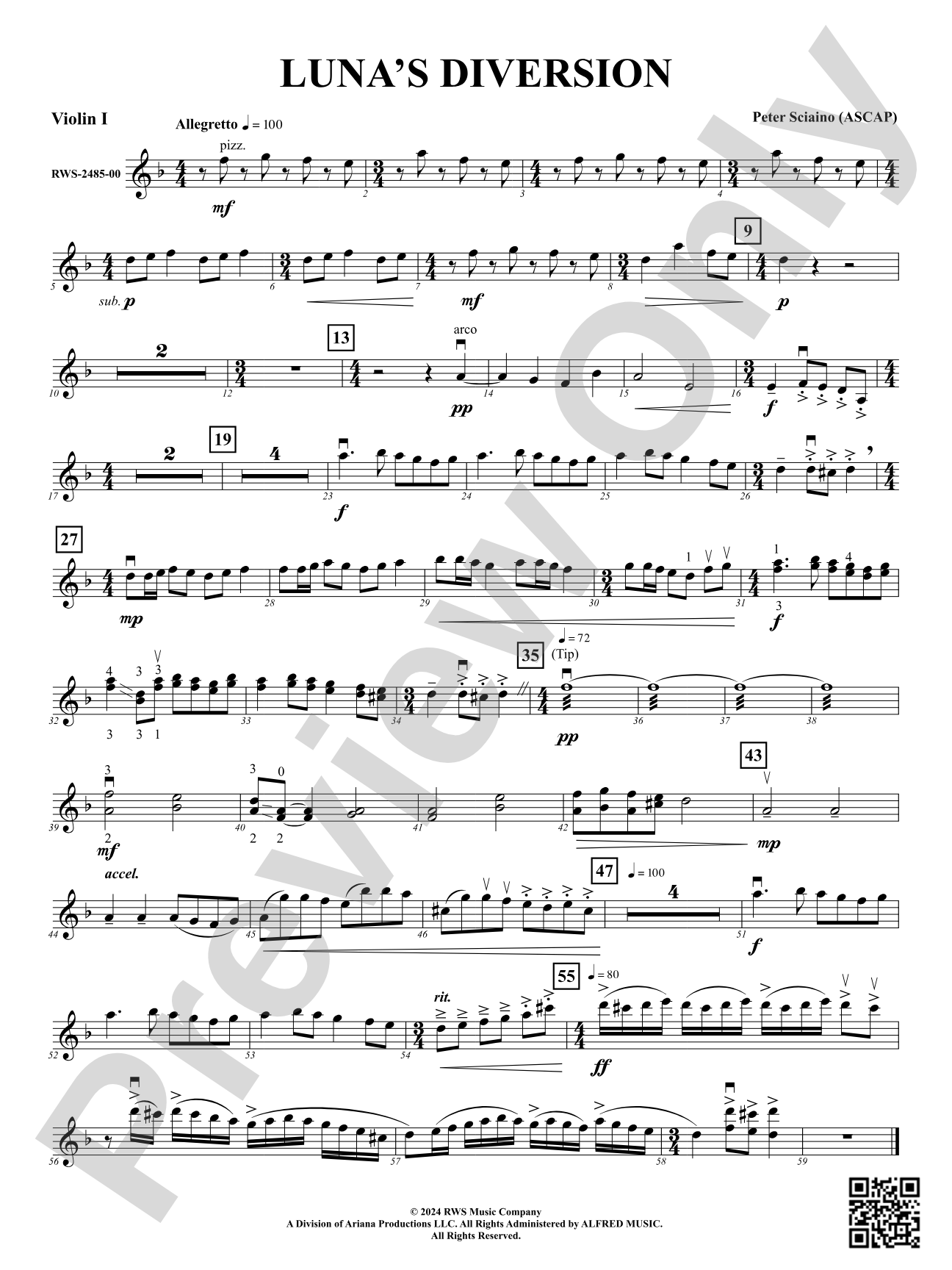 Luna's Diversion: 1st Violin