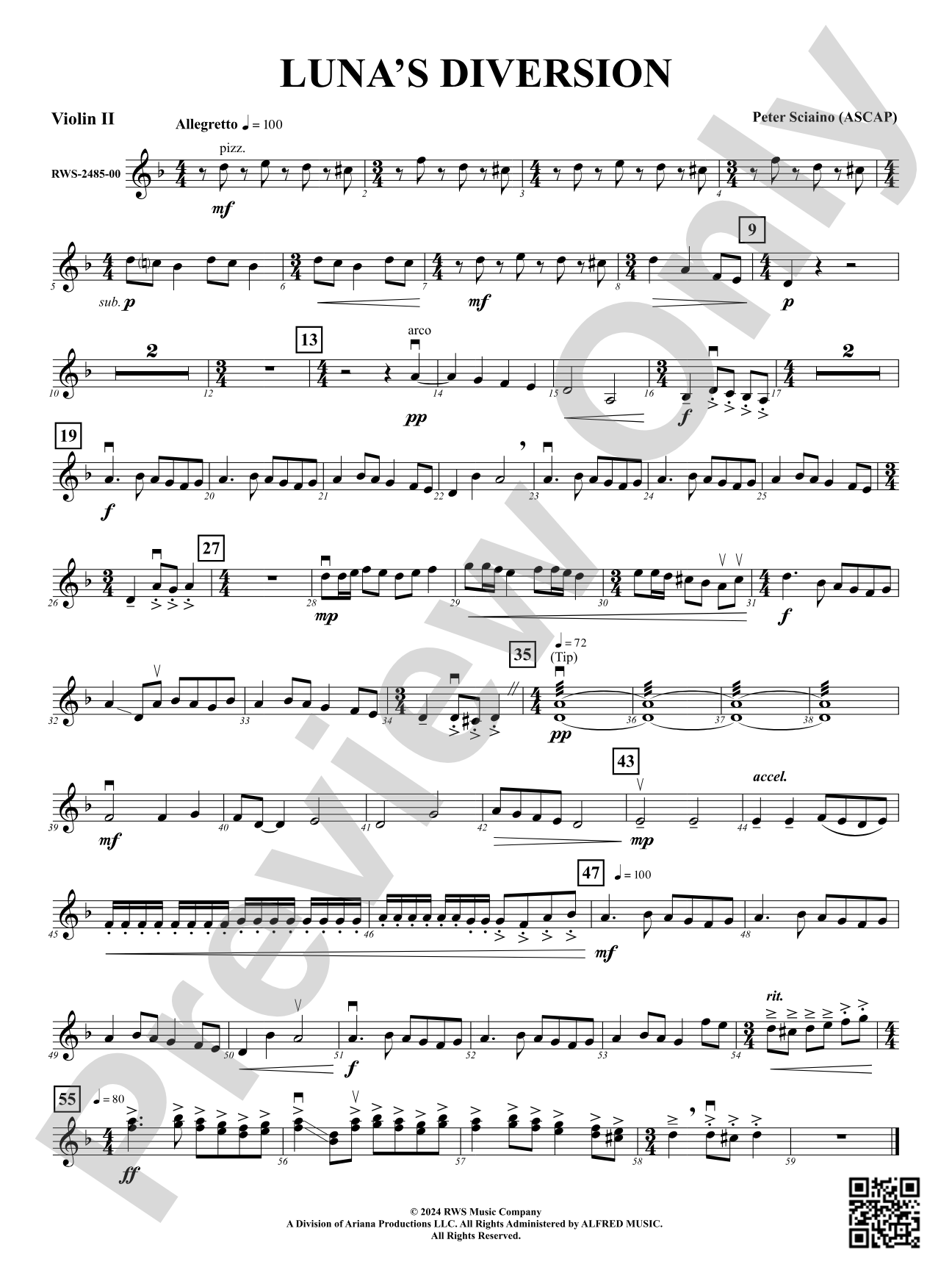 Luna's Diversion: 2nd Violin