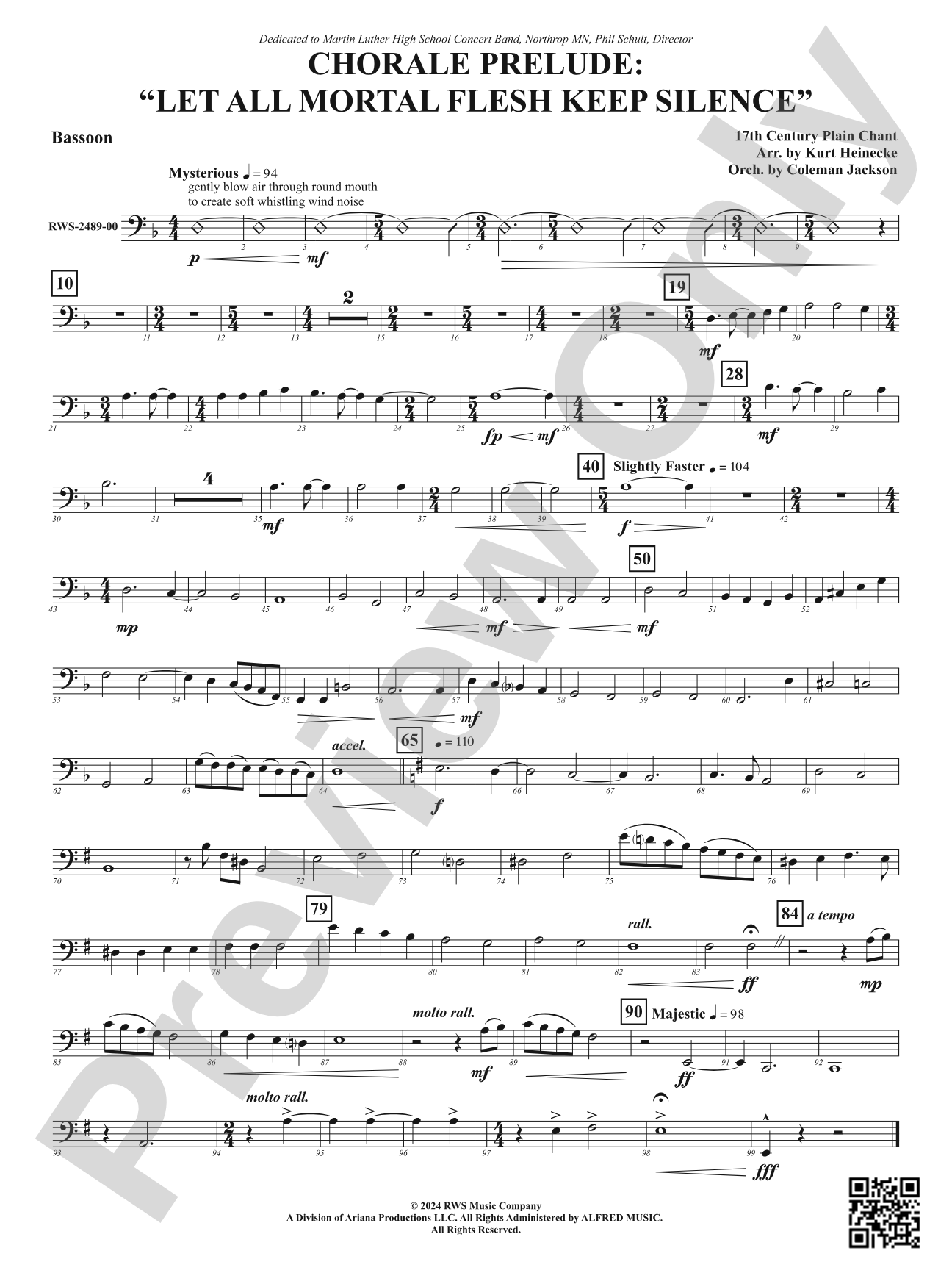 Chorale Prelude: Let All Mortal Flesh Keep Silence: Bassoon