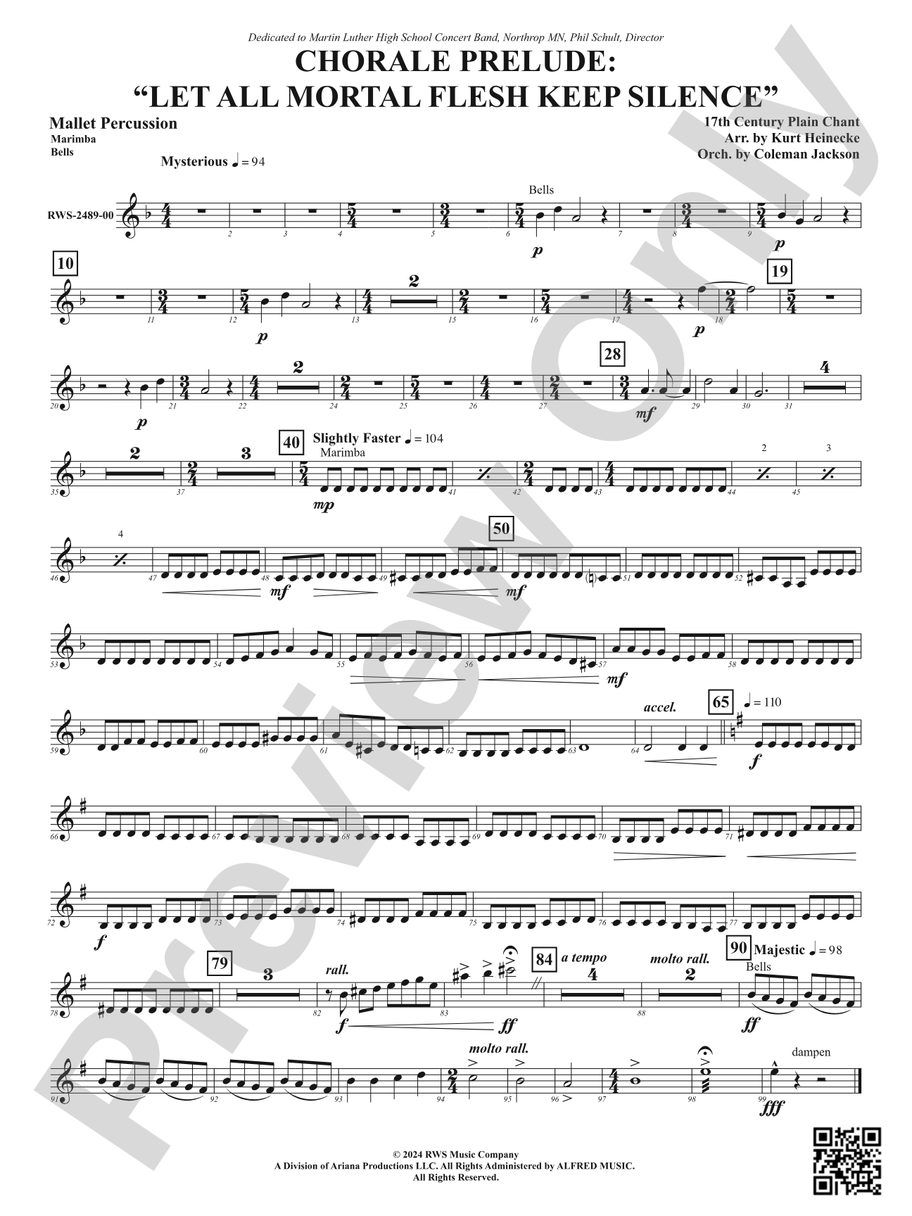 Chorale Prelude: Let All Mortal Flesh Keep Silence: 1st Mallet Percussion