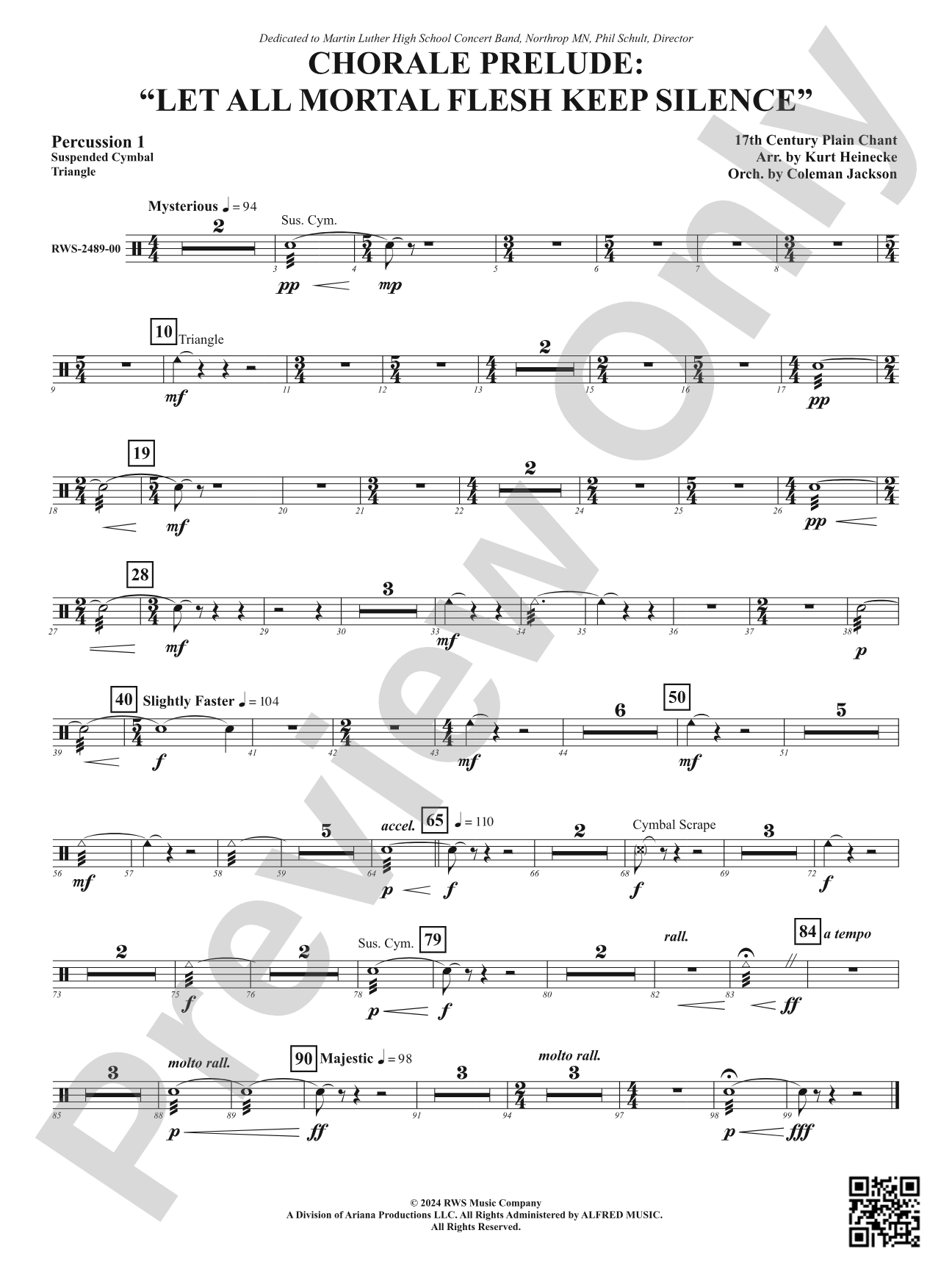 Chorale Prelude: Let All Mortal Flesh Keep Silence: 1st Percussion