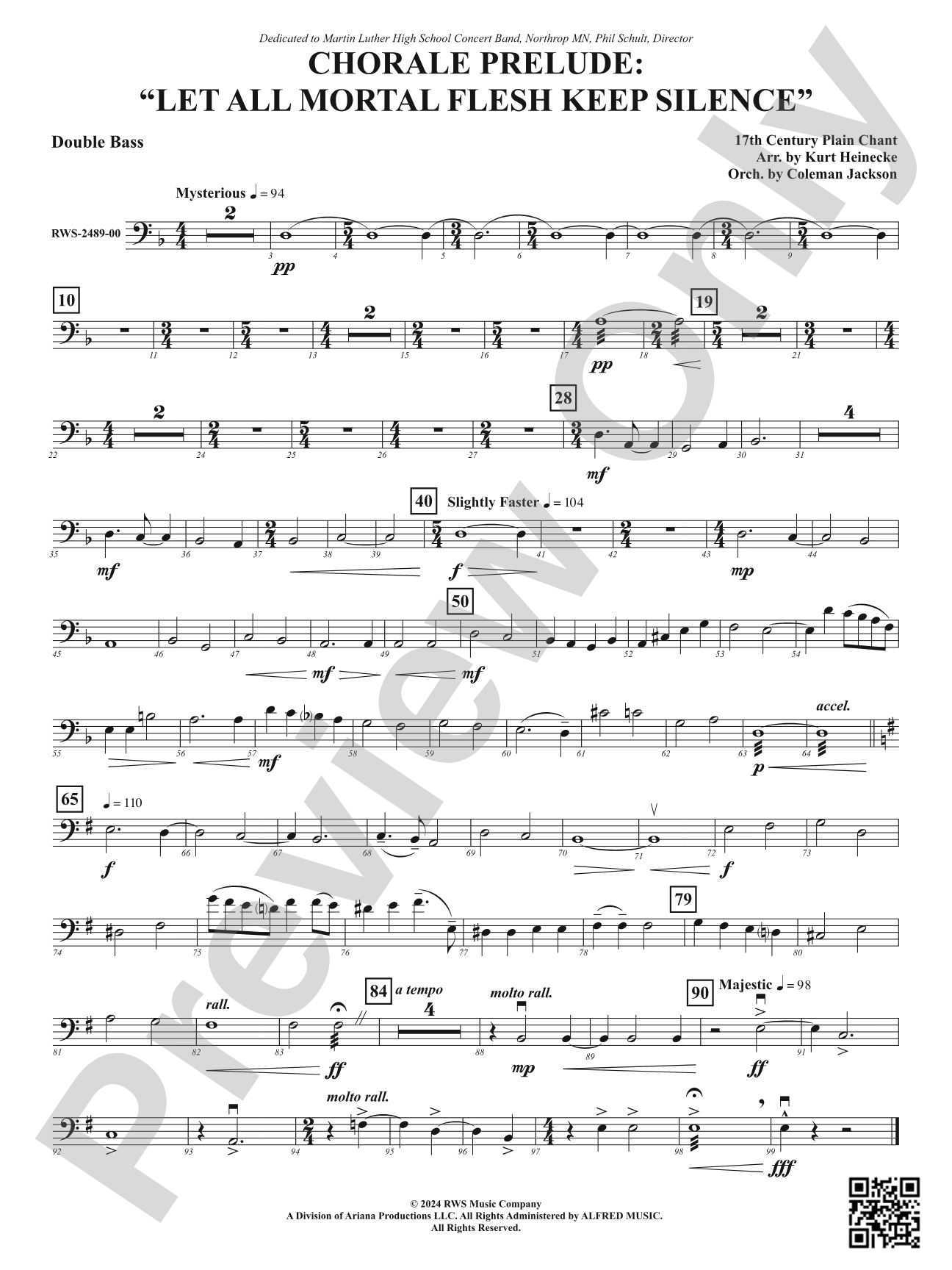 Chorale Prelude: Let All Mortal Flesh Keep Silence: String Bass