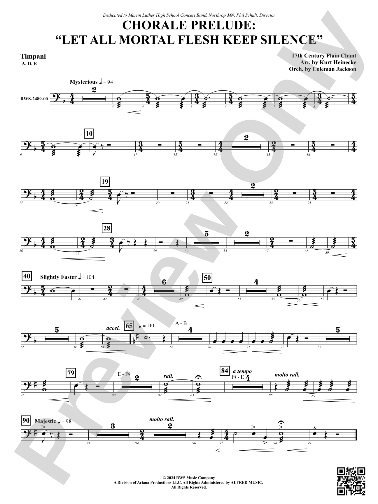 Chorale Prelude: Let All Mortal Flesh Keep Silence: Timpani
