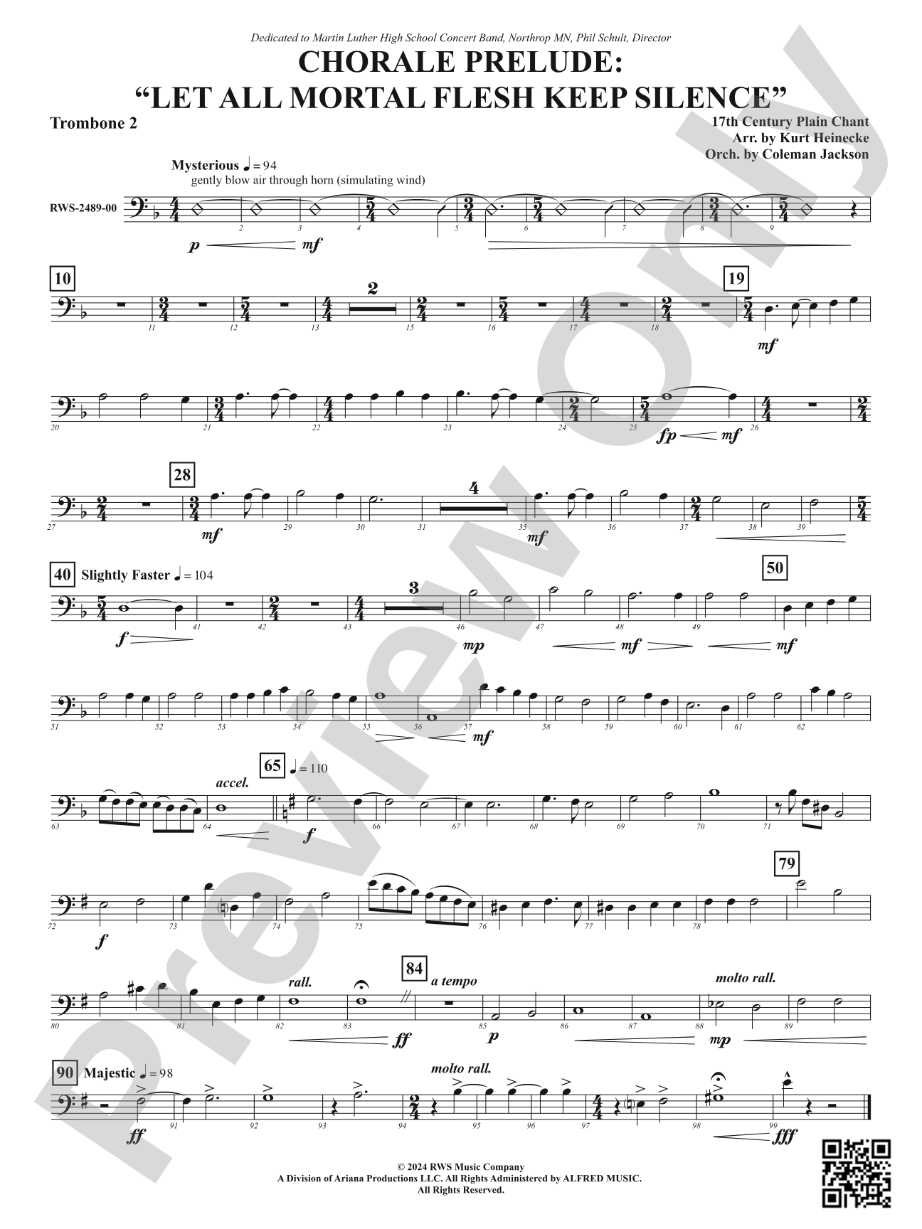 Chorale Prelude: Let All Mortal Flesh Keep Silence: 2nd Trombone