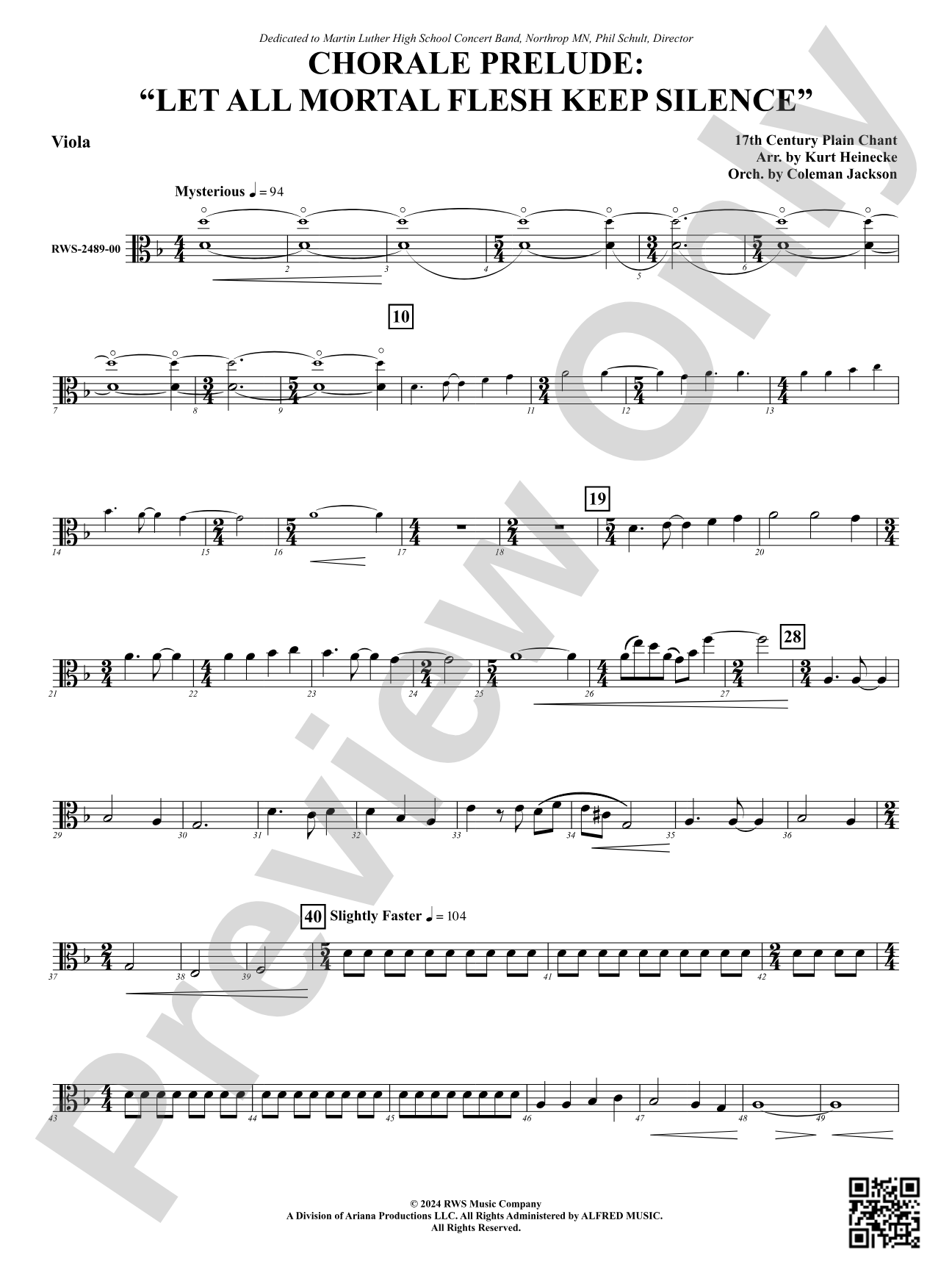 Chorale Prelude: Let All Mortal Flesh Keep Silence: Viola