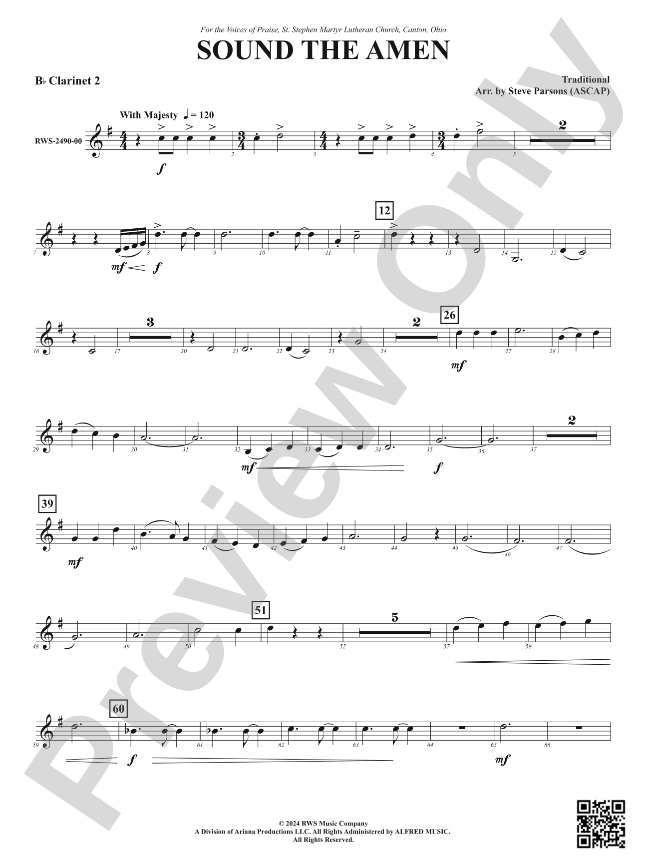 Sound the Amen: 2nd B-flat Clarinet