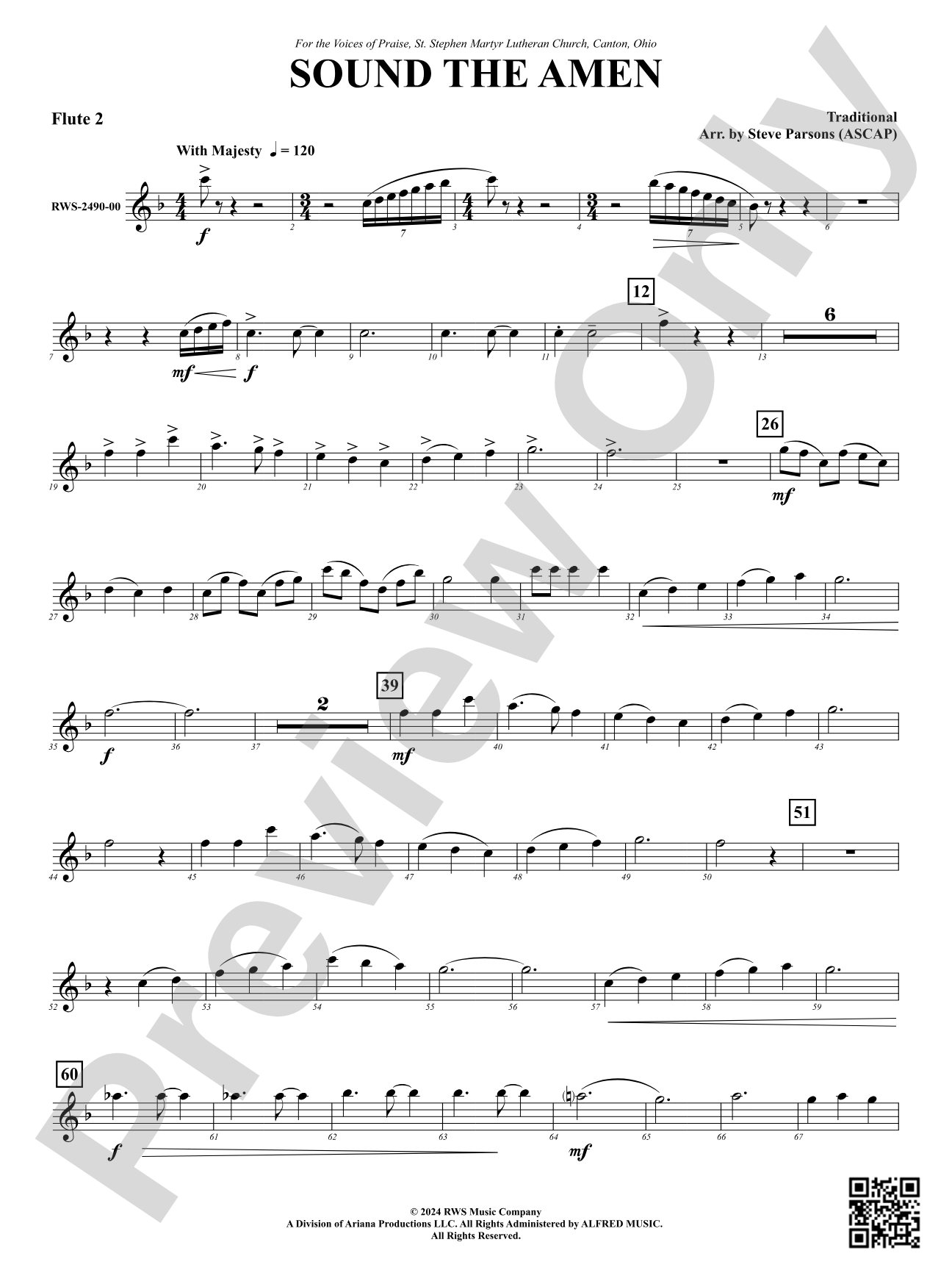 Sound the Amen: 2nd Flute