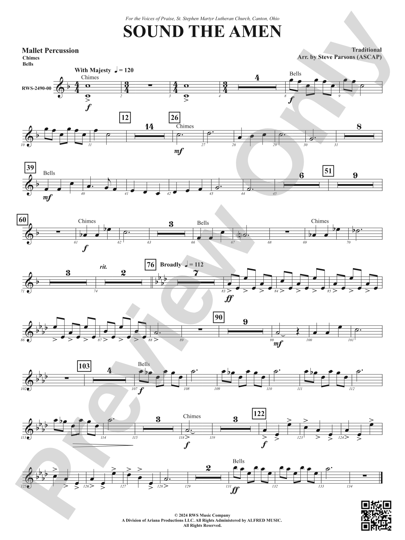 Sound the Amen: 1st Mallet Percussion