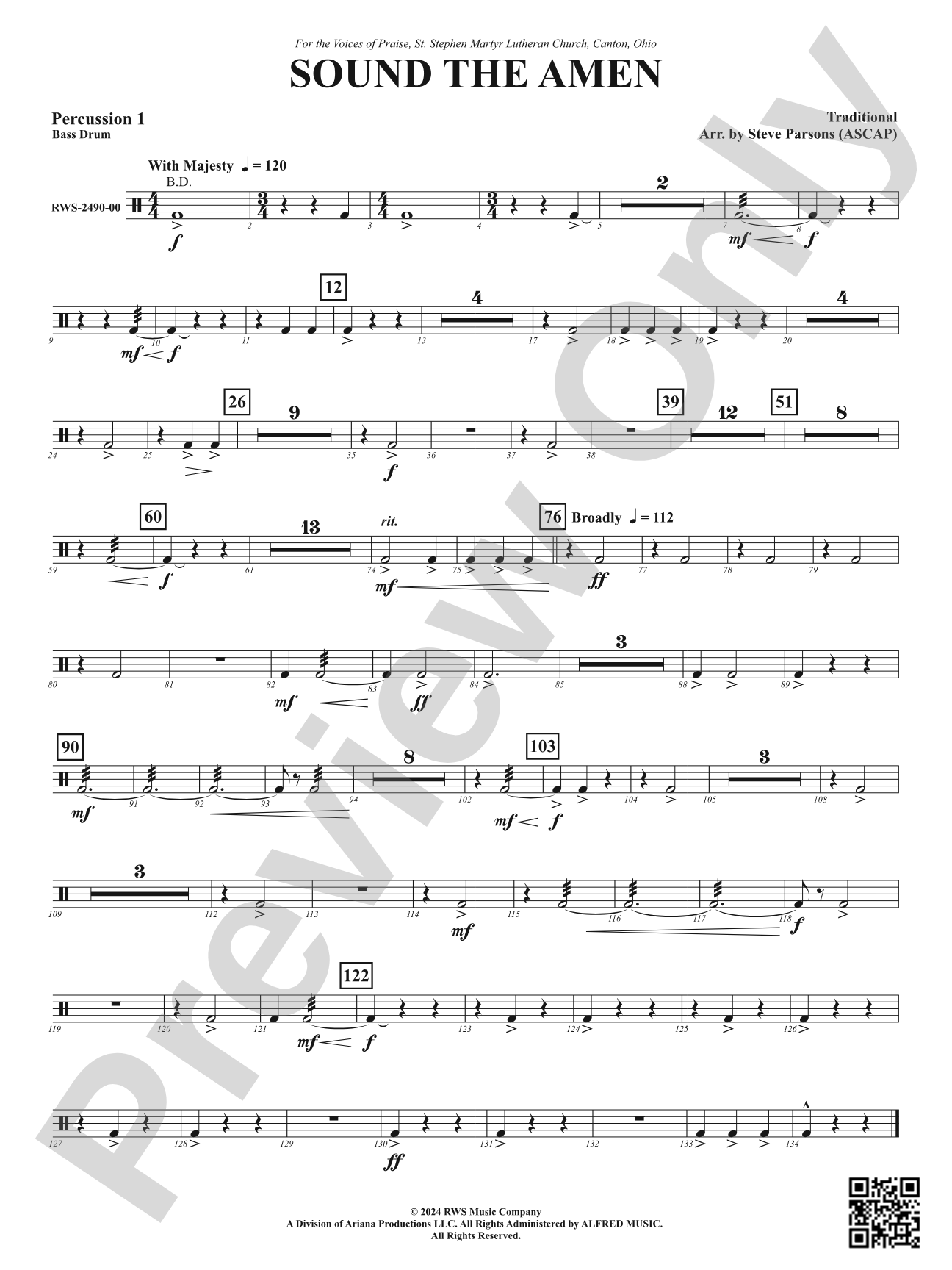 Sound the Amen: 1st Percussion