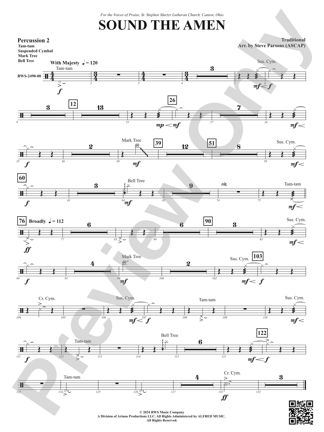 Sound the Amen: 2nd Percussion