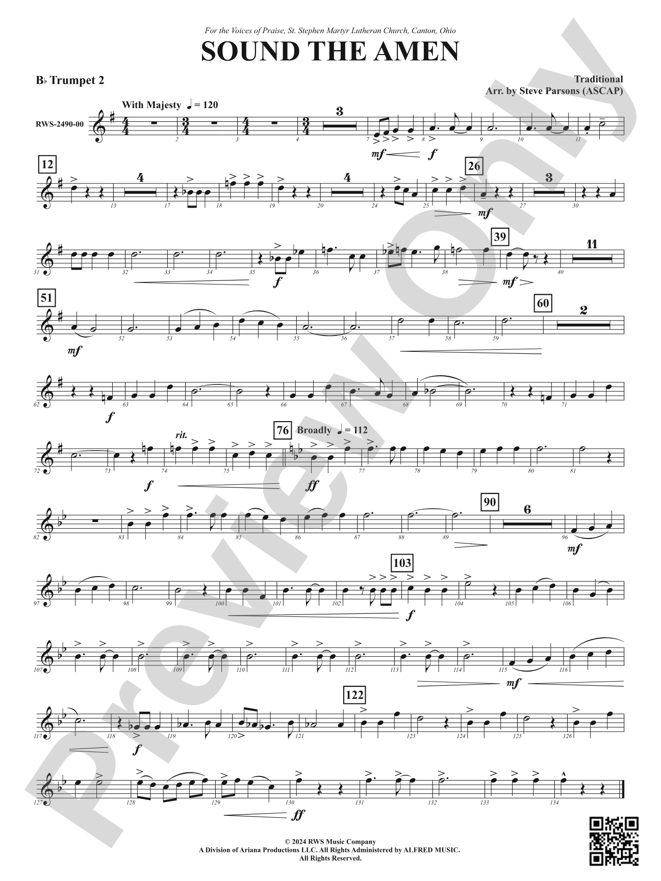 Sound the Amen: 2nd B-flat Trumpet
