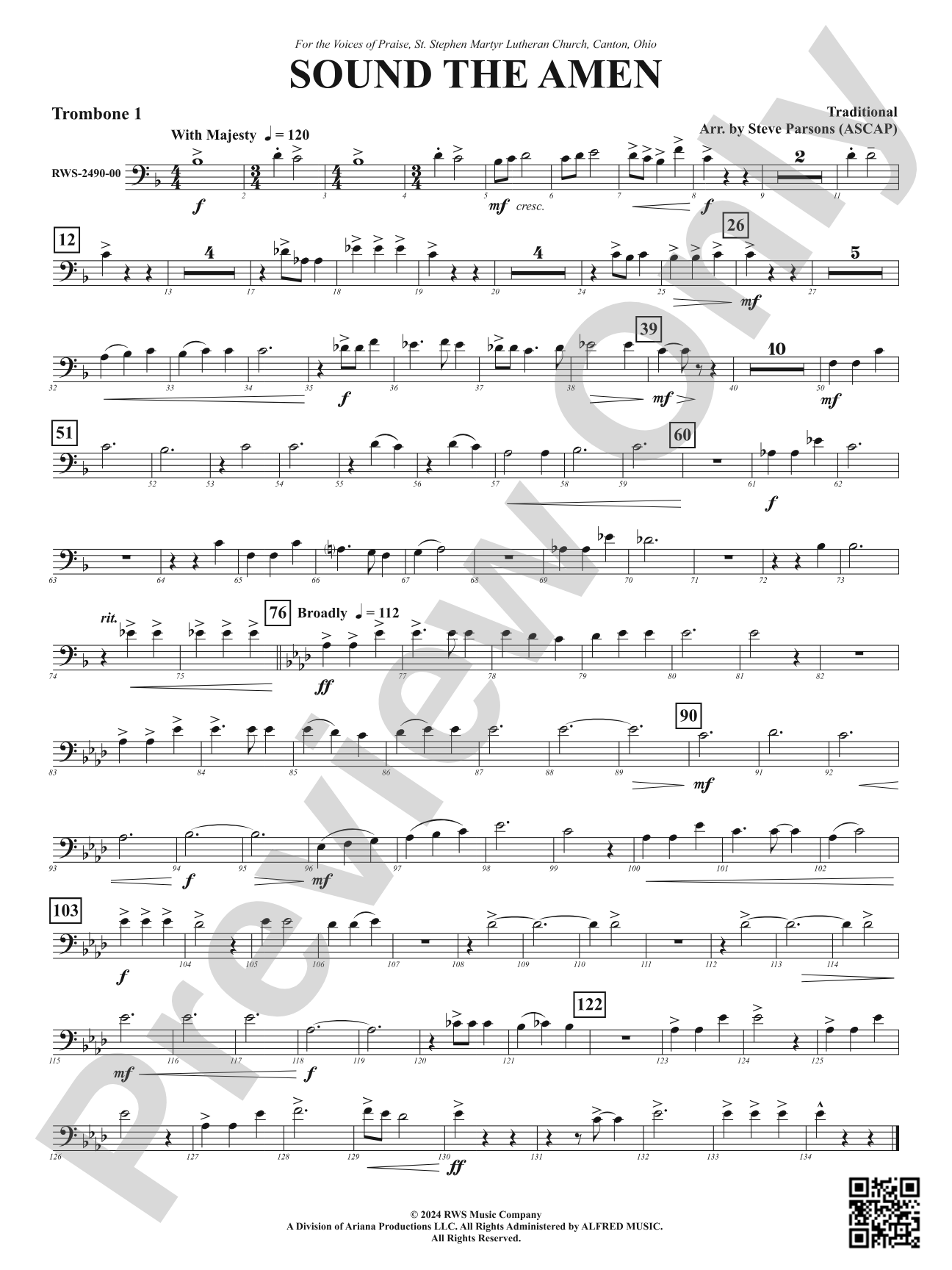 Sound the Amen: 1st Trombone